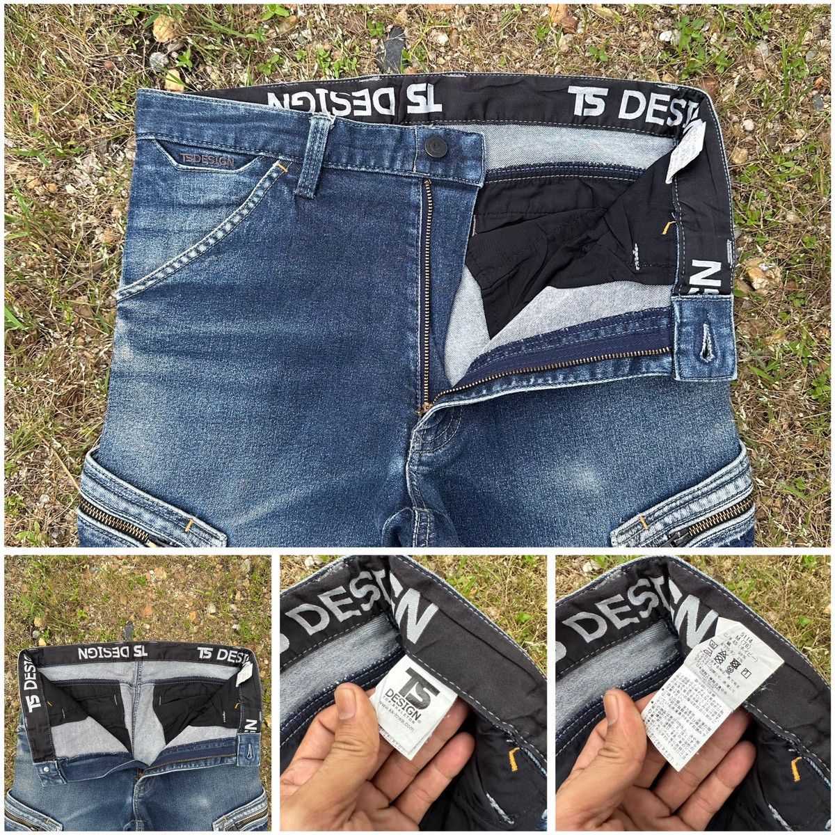 Japanese Brand BIKER DENIM TS DESIGN JEANS STRETCHABLE DOUBLE KNEE PANTS Size US 29 - 18 Thumbnail