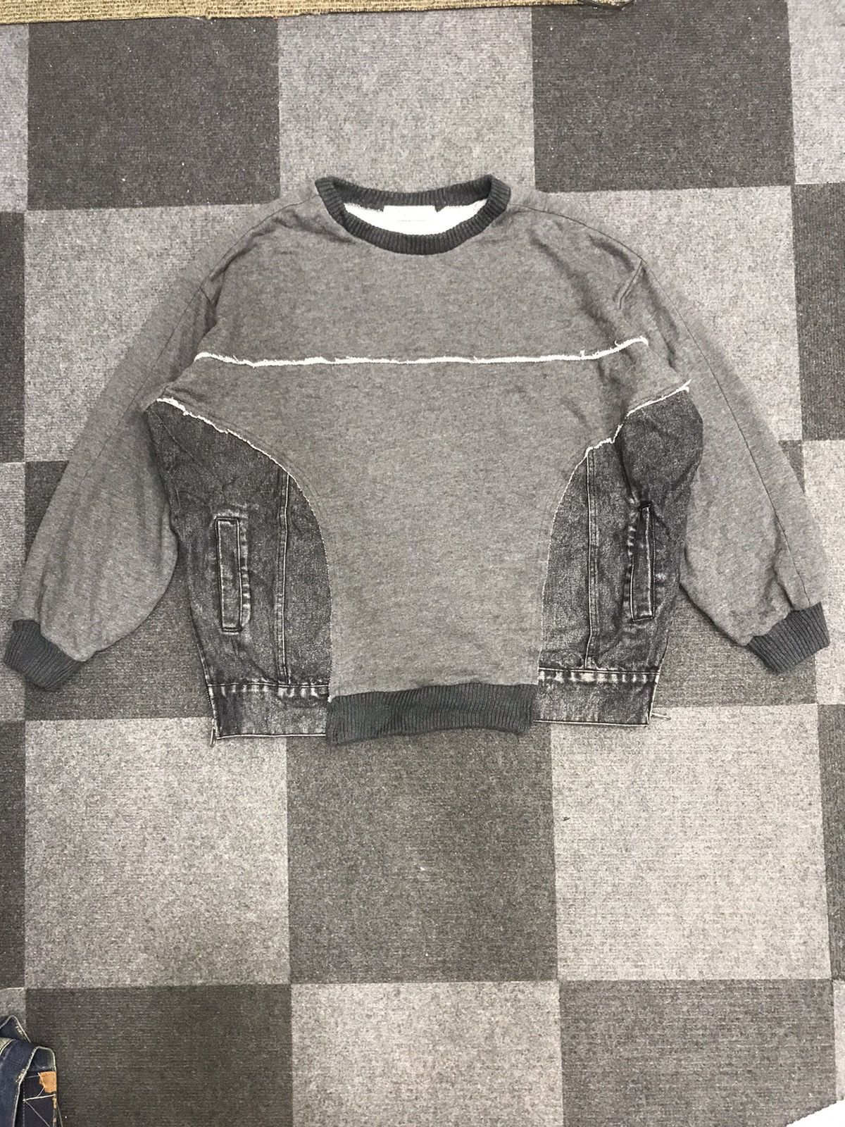 Japanese Brand 💥AVANT GARDE💥DOUBLE NAME HYBRID SWEATSHIRT X TRUCKER F218 Size US L / EU 52-54 / 3 - 1 Thumbnail