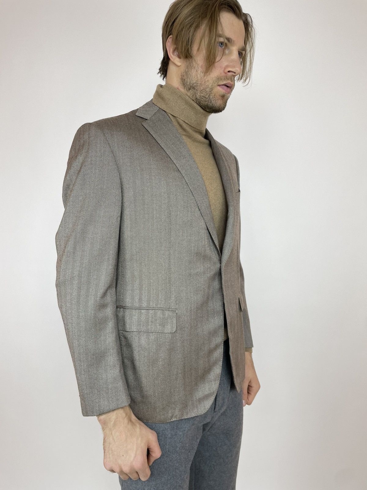 Designer × SCABAL SCABAL Cashmere Blazer one button Mens size 56R Size 46R - 6 Thumbnail