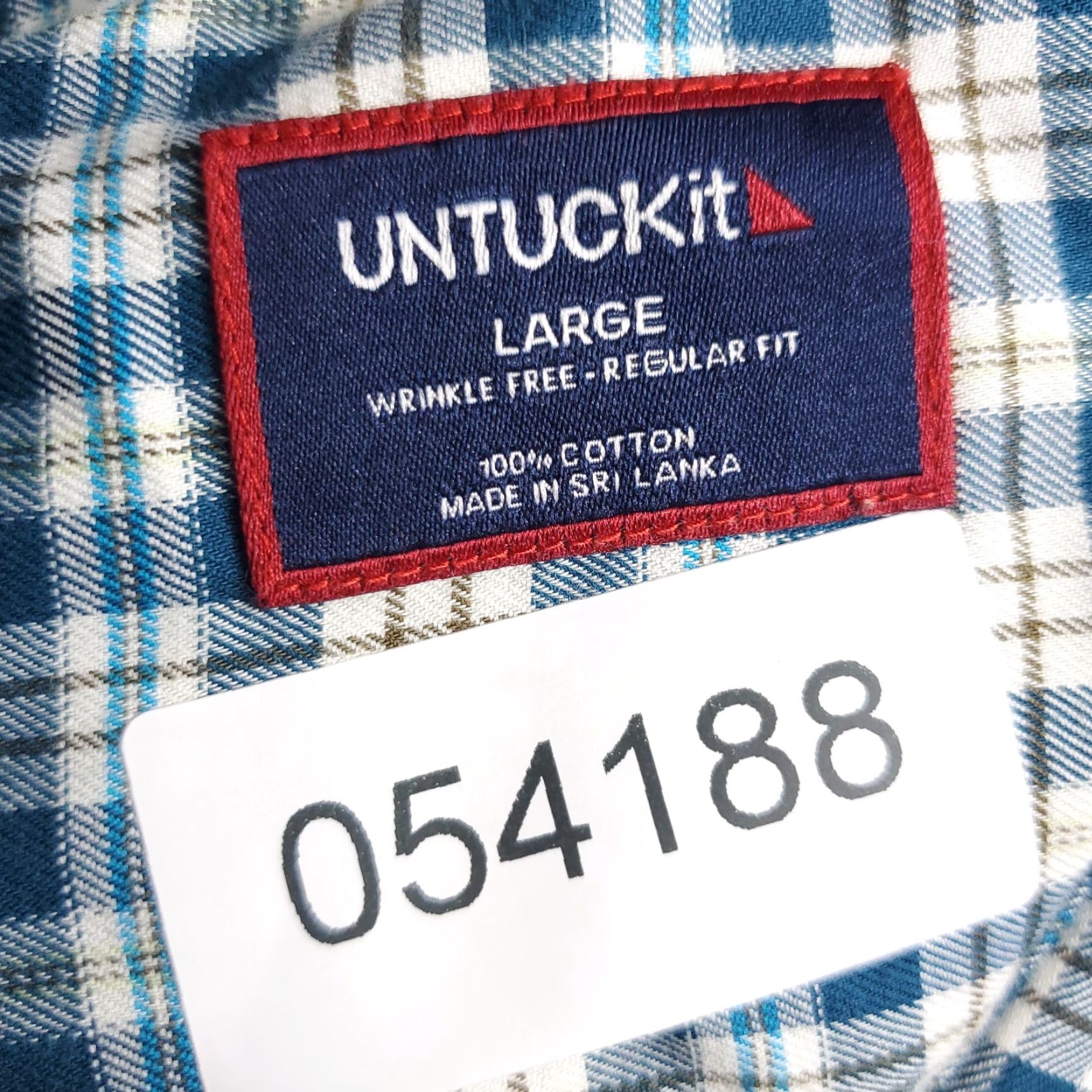 UNTUCKit UNTUCKit Shirt Mens L Teal Blue Plaid Button-Up Long Sleeve Casual Business Formal Workwear Size US L / EU 52-54 / 3 - 7 Thumbnail