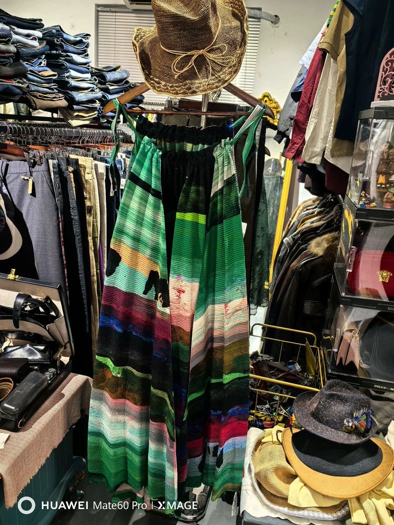 Issey Miyake Issey Miyake size:2 Green ink-wash printed pleated dress Size M / US 6-8 / IT 42-44 - 2 Thumbnail