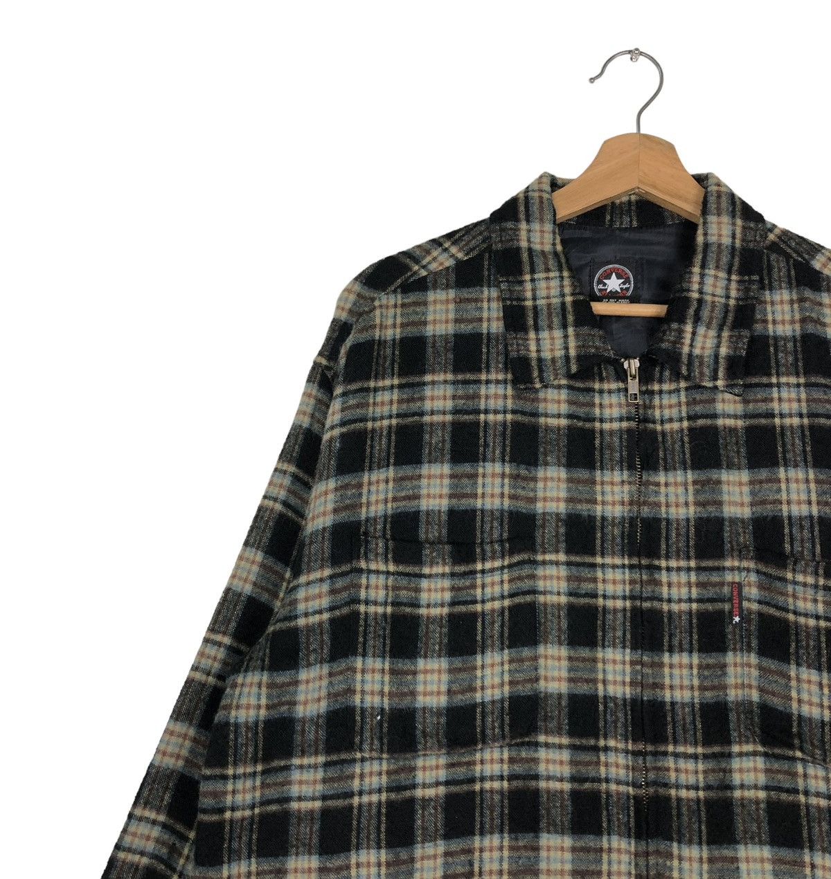 Flannel 🔥VINTAGE ZIPPER FLANNEL JACKET CONVERSE ALL STAR TARTAN Size US L / EU 52-54 / 3 - 7 Thumbnail
