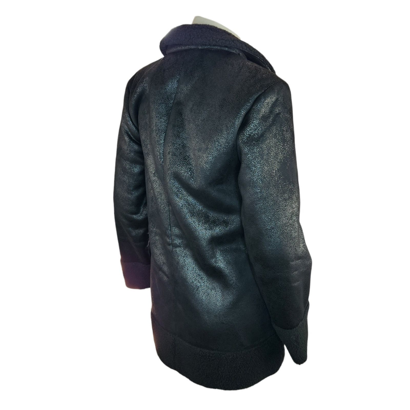 Other Candace Cameron Bure Sherpa Faux Suede Peacoat Black XXS Size XS / US 0-2 / IT 36-38 - 6 Thumbnail