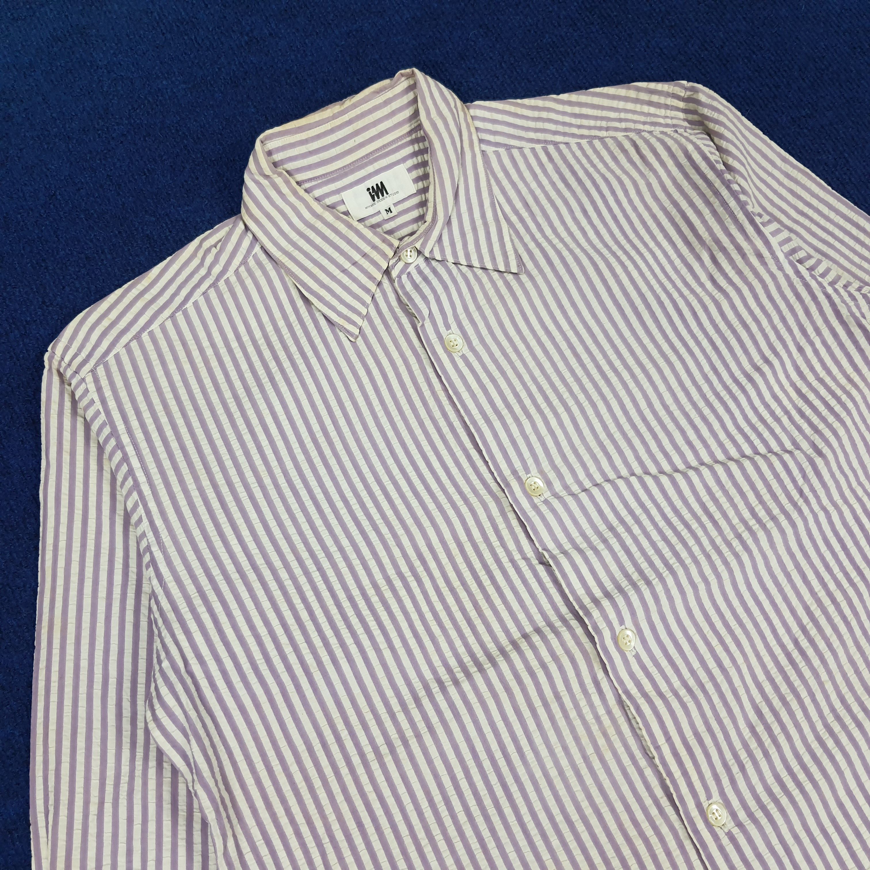 Issey Miyake × Japanese Brand × Vintage Vintage IM Issey Miyake Japanese Brand Striped Shirt Size S / US 4 / IT 40 - 2 Thumbnail