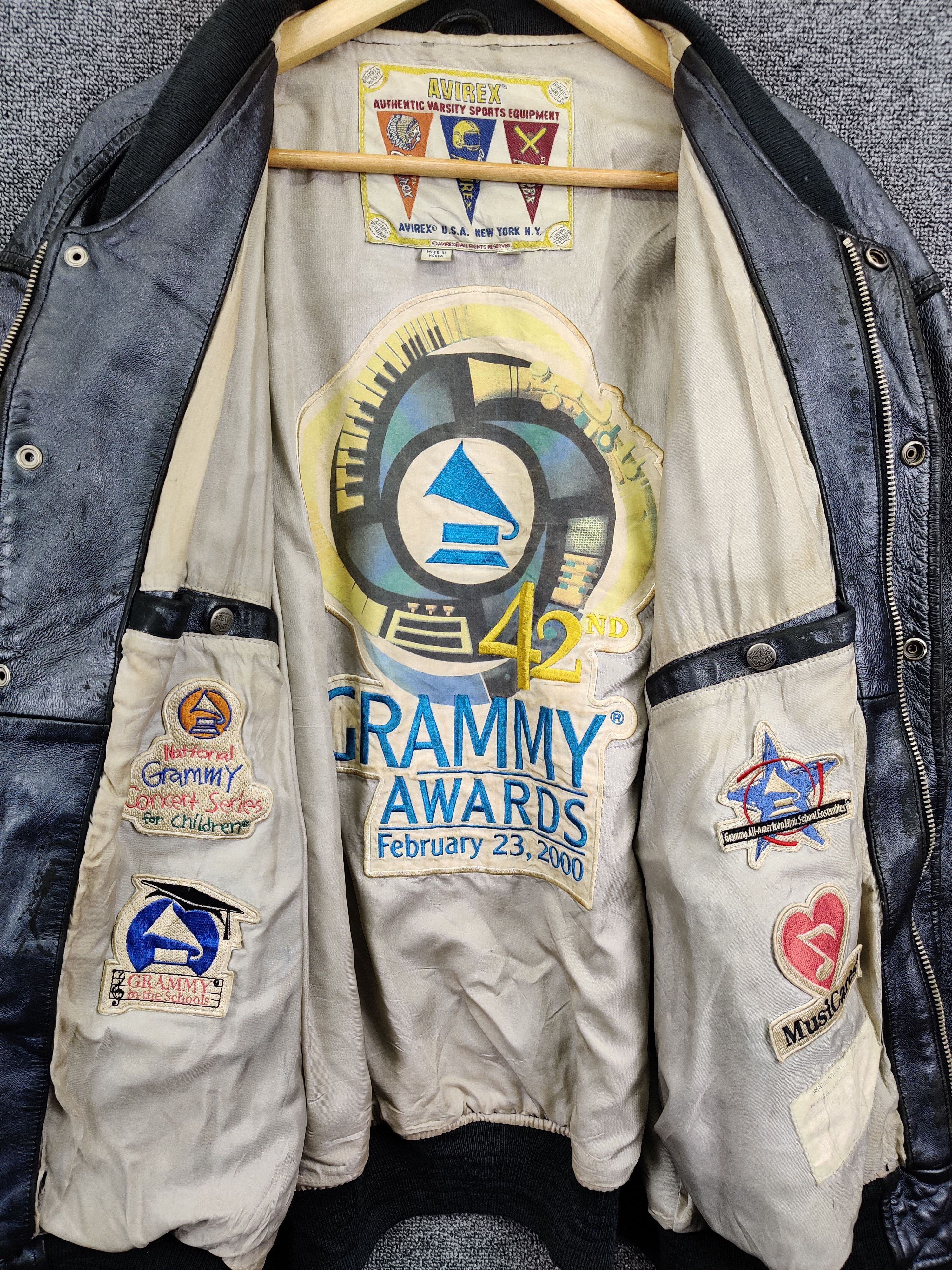 Avirex Vintage Avirex 42nd Grammy Awards Varsity Leather Jacket Size US XXL / EU 58 / 5 - 6 Thumbnail