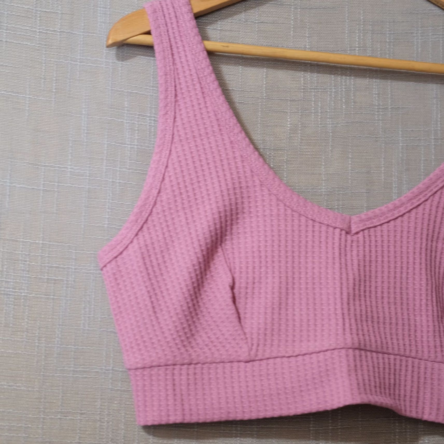 Old Navy Nwot! O.N.L.Y Old Navy Loves You Waffle Knit Sports Bra Women's XL Bilberry Breathable Unpadded Wireless Full Coverage Nike? Wait. Size ONE SIZE - 3 Thumbnail