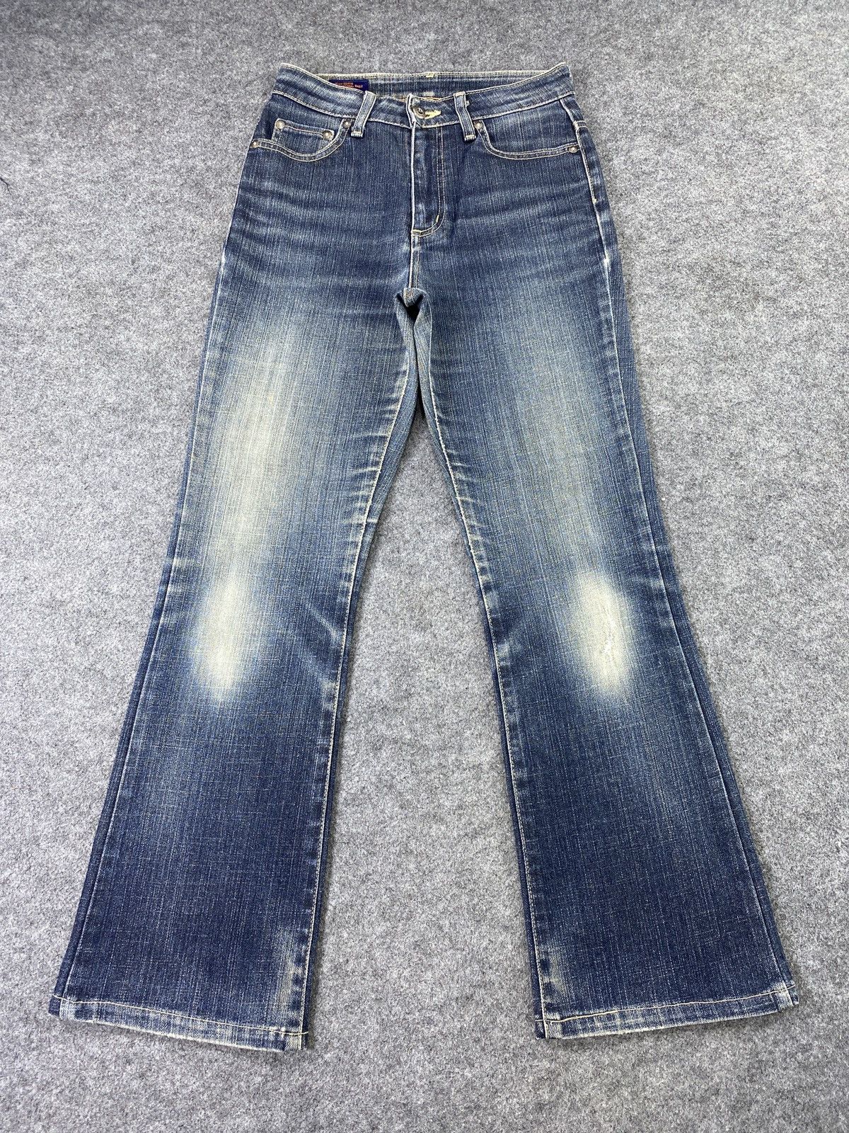 Edwin × Jean × Vintage Vintage Edwin Distressed Wash Flare Jeans - J1076 Size 26" / US 2 / IT 38 - 2 Thumbnail