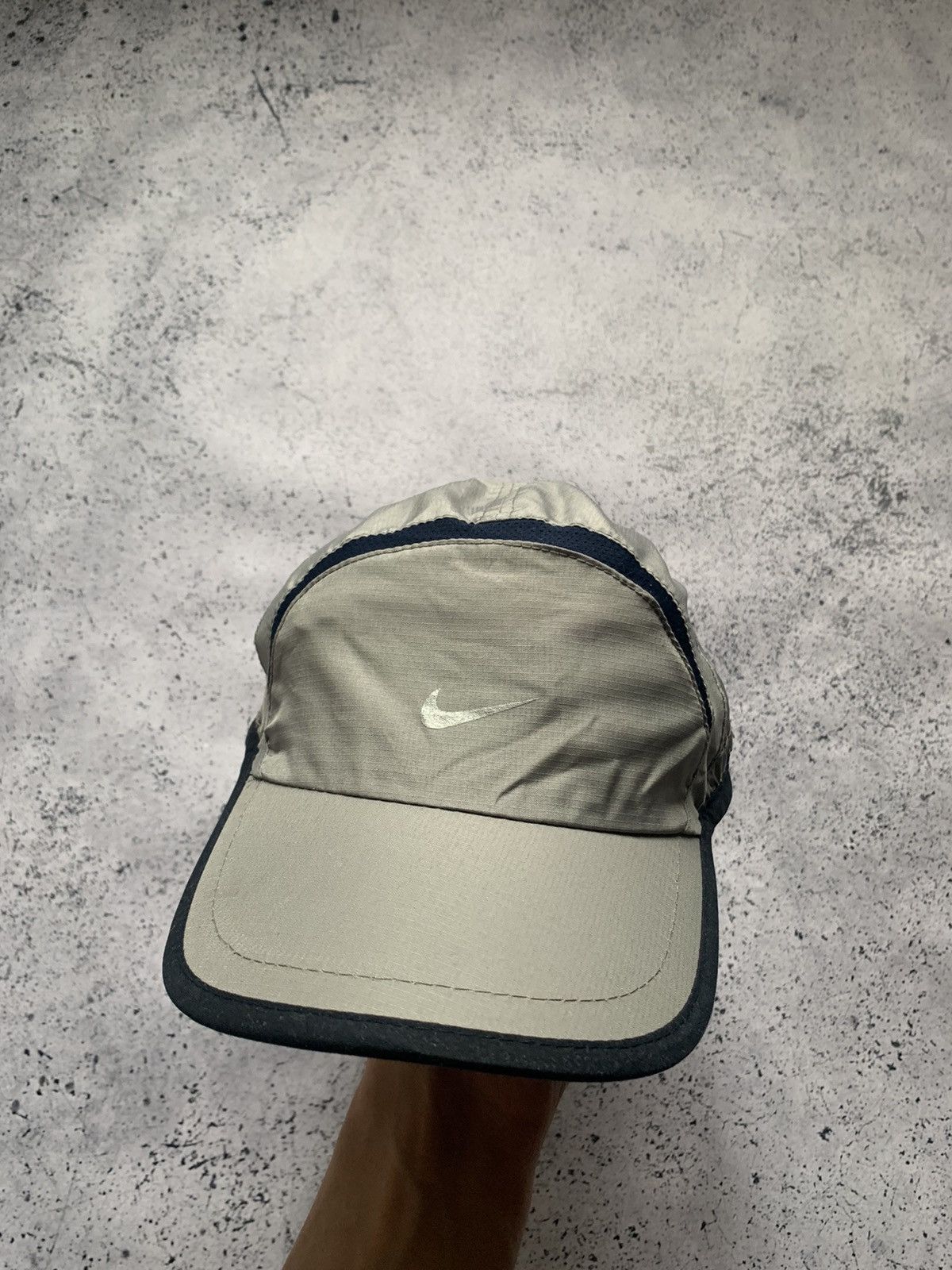 Nike × Vintage Vintage Nike Nylon Cap Drill Hat Mini Swoosh USA Y2K Size ONE SIZE - 1 Thumbnail
