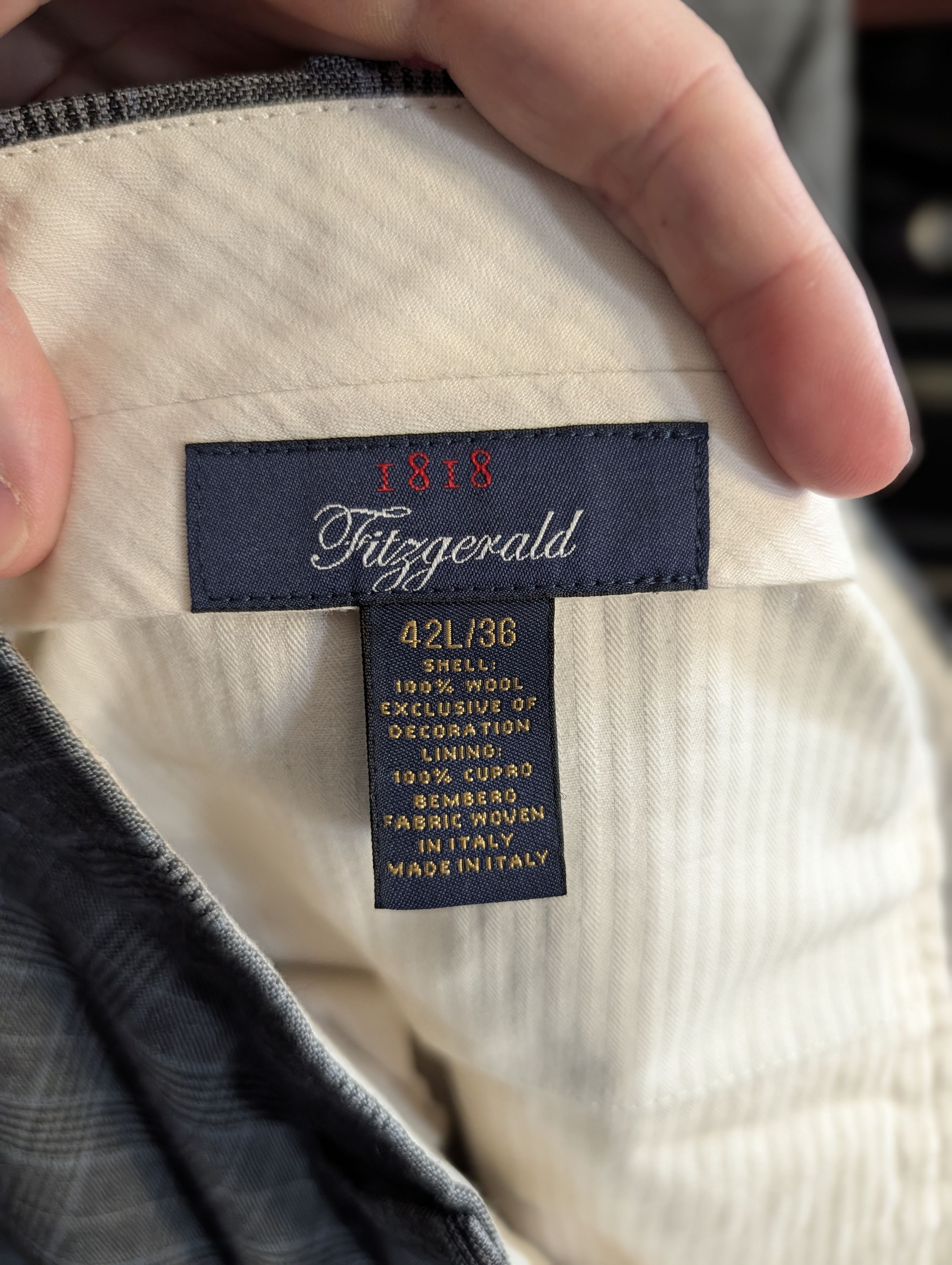 Brooks Brothers 1818 Fitzgerald made in Italy gray plaid 2pc suit 42L Size 42L - 14 Thumbnail