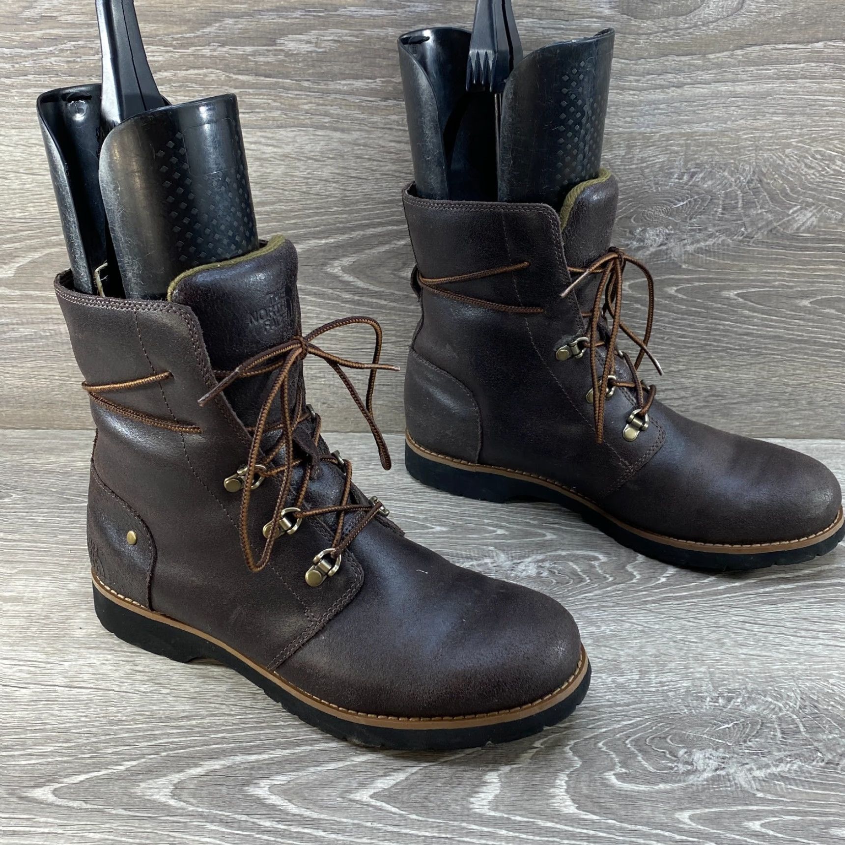 The North Face VINTAGE The North Face Womens Ankle Brown Leather Lace Up Ice Pick Sole Boots Size 9 Size US 7 / IT 37 - 4 Thumbnail
