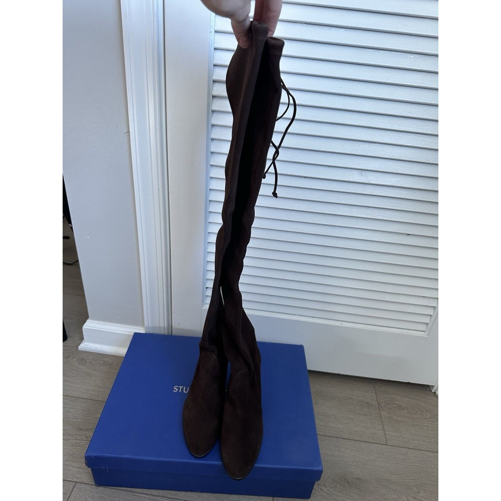 Stuart weitzman 5050 over the knee brown suede heel boots