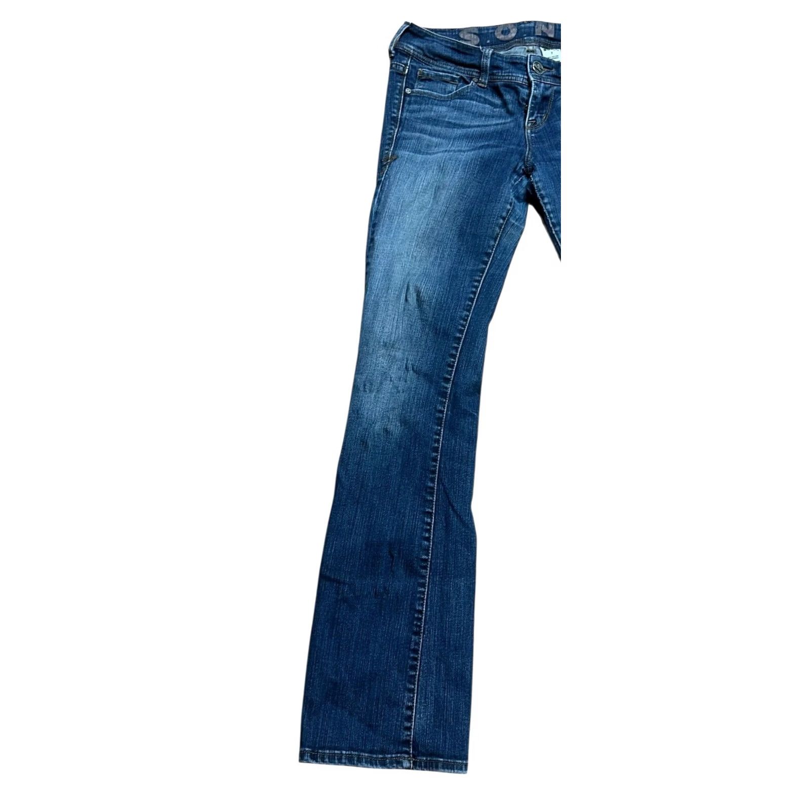 Vintage S.O.N.G Of Lil Women’s Jean Pants Straight Leg Size 7 Blue Denim 32 Inseam Womens Jeans Mid Rise 5-Pocket Design Size 28" / US 6 / IT 42 - 2 Thumbnail