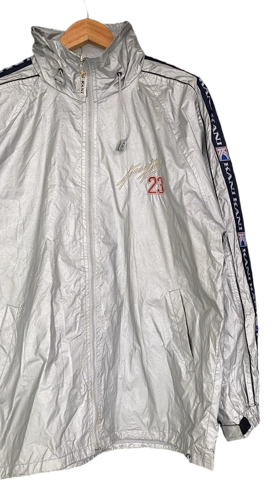 Vintage Rare KARL KANI Side Tape Light Zipper Jacket Hoodie (L) Size US L / EU 52-54 / 3 - 2 Thumbnail