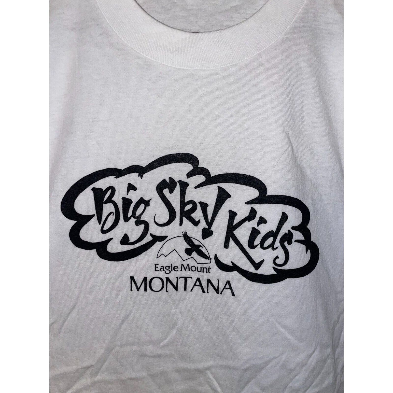 Jerzees Vintage Big Sky Shirt Kids Eagle Mount Montana Tee 90s Large Size US L / EU 52-54 / 3 - 2 Thumbnail