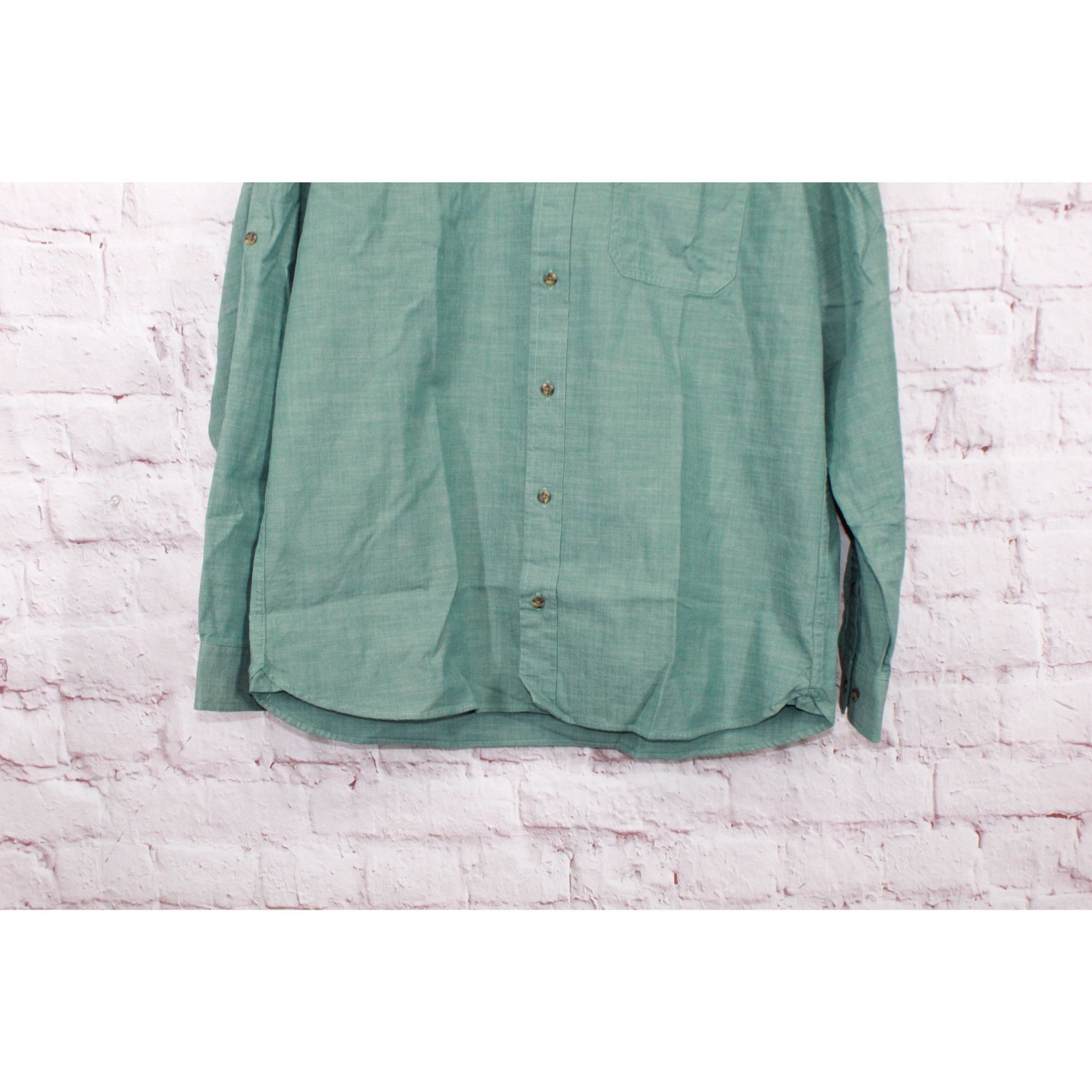 L.L. Bean LL Bean Heather Green Cotton Long Sleeve Button Up Shirt Size US M / EU 48-50 / 2 - 4 Thumbnail