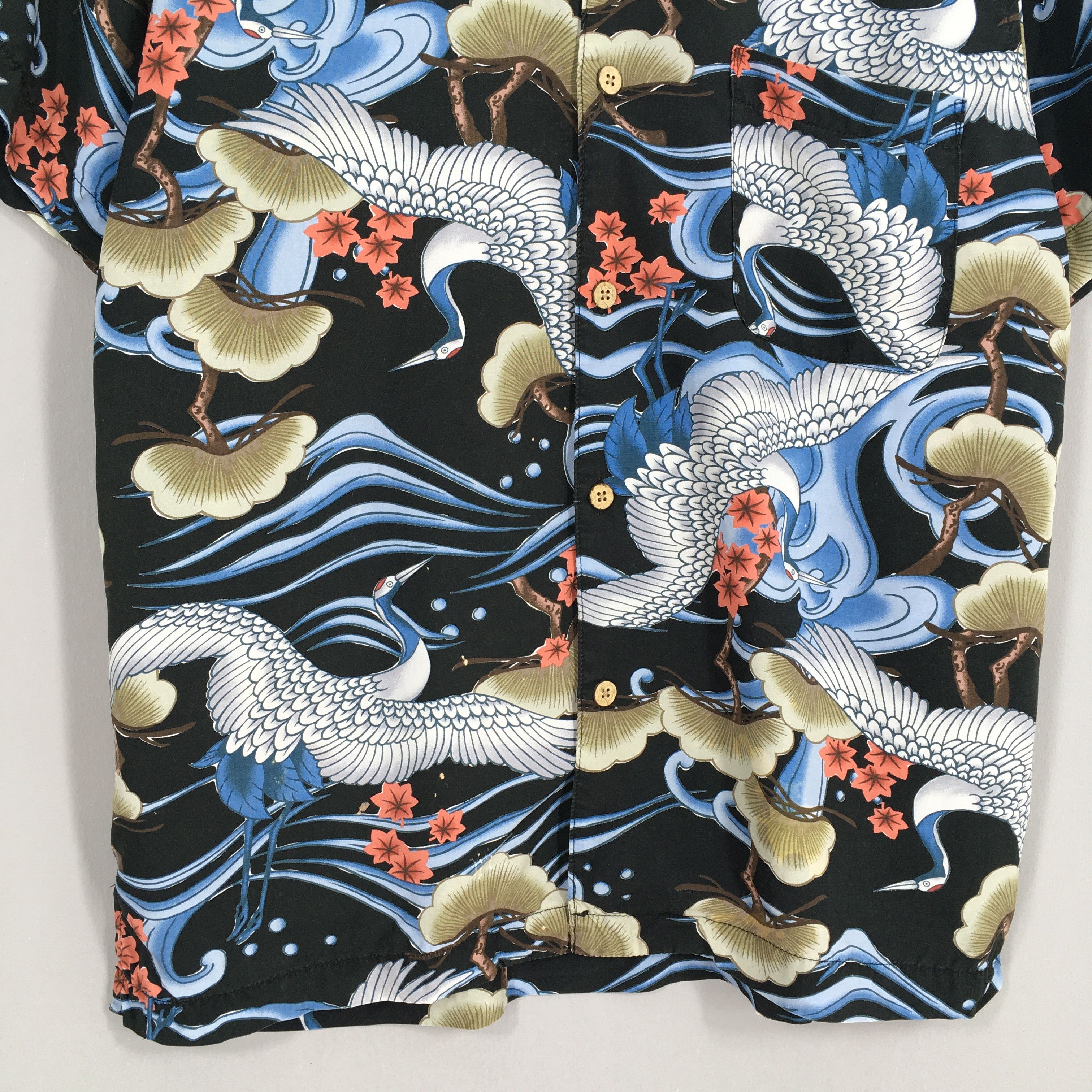 Other Hawaiian Japanese Culture Phoenix Bird Dragon Rayon Shirt Size US M / EU 48-50 / 2 - 4 Thumbnail