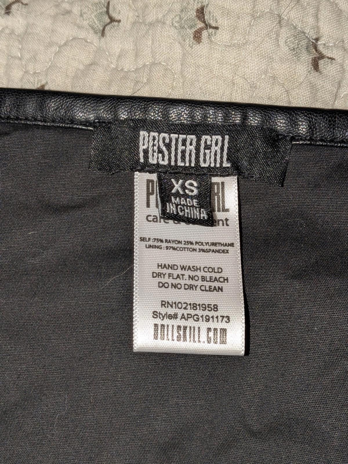 Designer Dolls Kill Poster Grl Black Vegan Leather Underbust Corset Size ONE SIZE - 7 Thumbnail