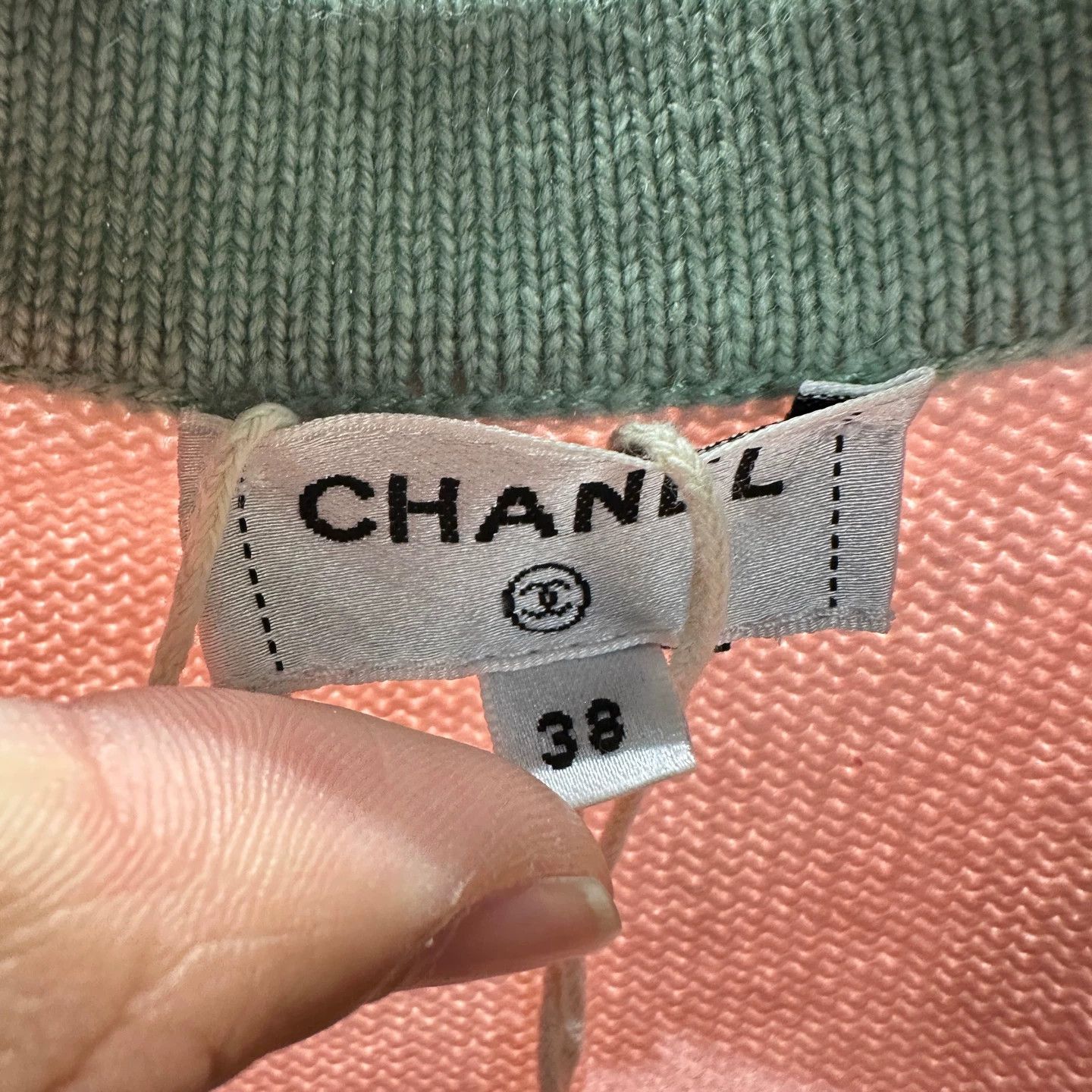 Chanel Chanel mar522 24C 4-pocket pink&green cashmere cardigan 38 Size S / US 4 / IT 40 - 3 Thumbnail