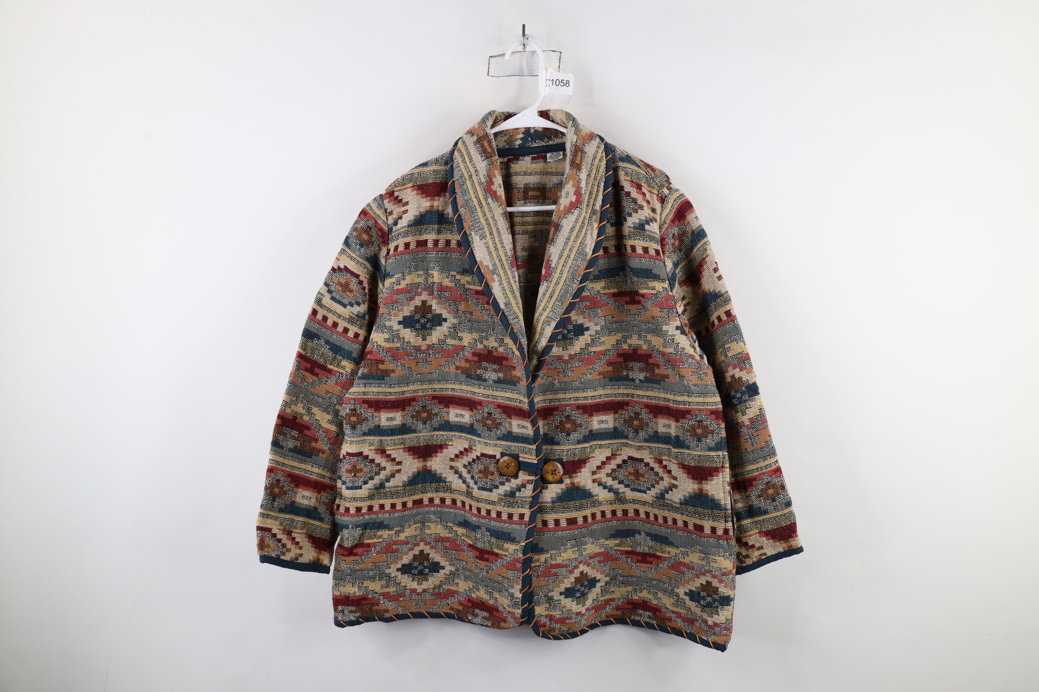 Vintage Vintage 90s Streetwear Tapestry Southwestern Blazer Jacket Size XXL / US 16-18 / IT 52-54 - 1 Thumbnail