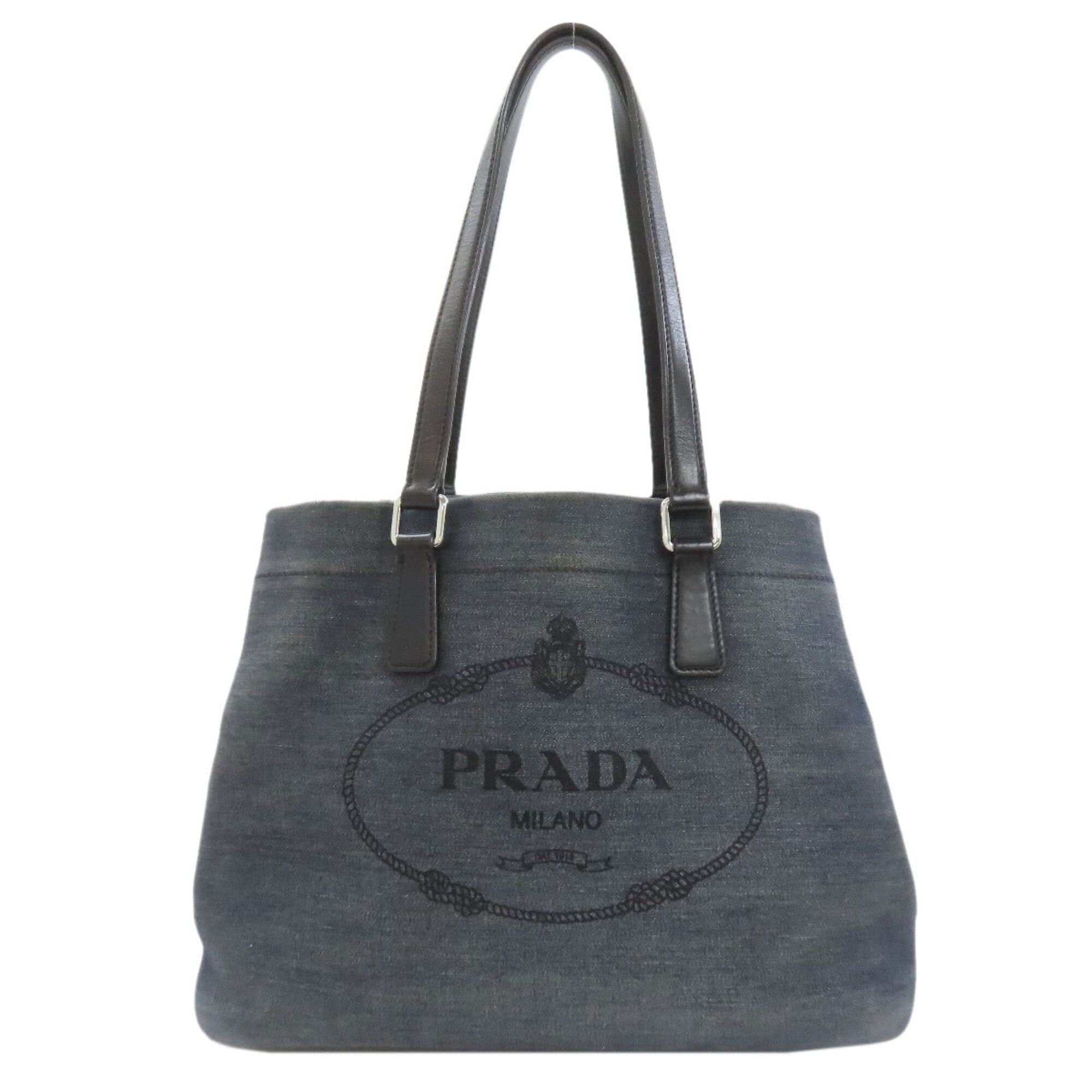 Prada Prada Logo Tote Bag Denim Women's PRADA Size ONE SIZE - 1 Thumbnail