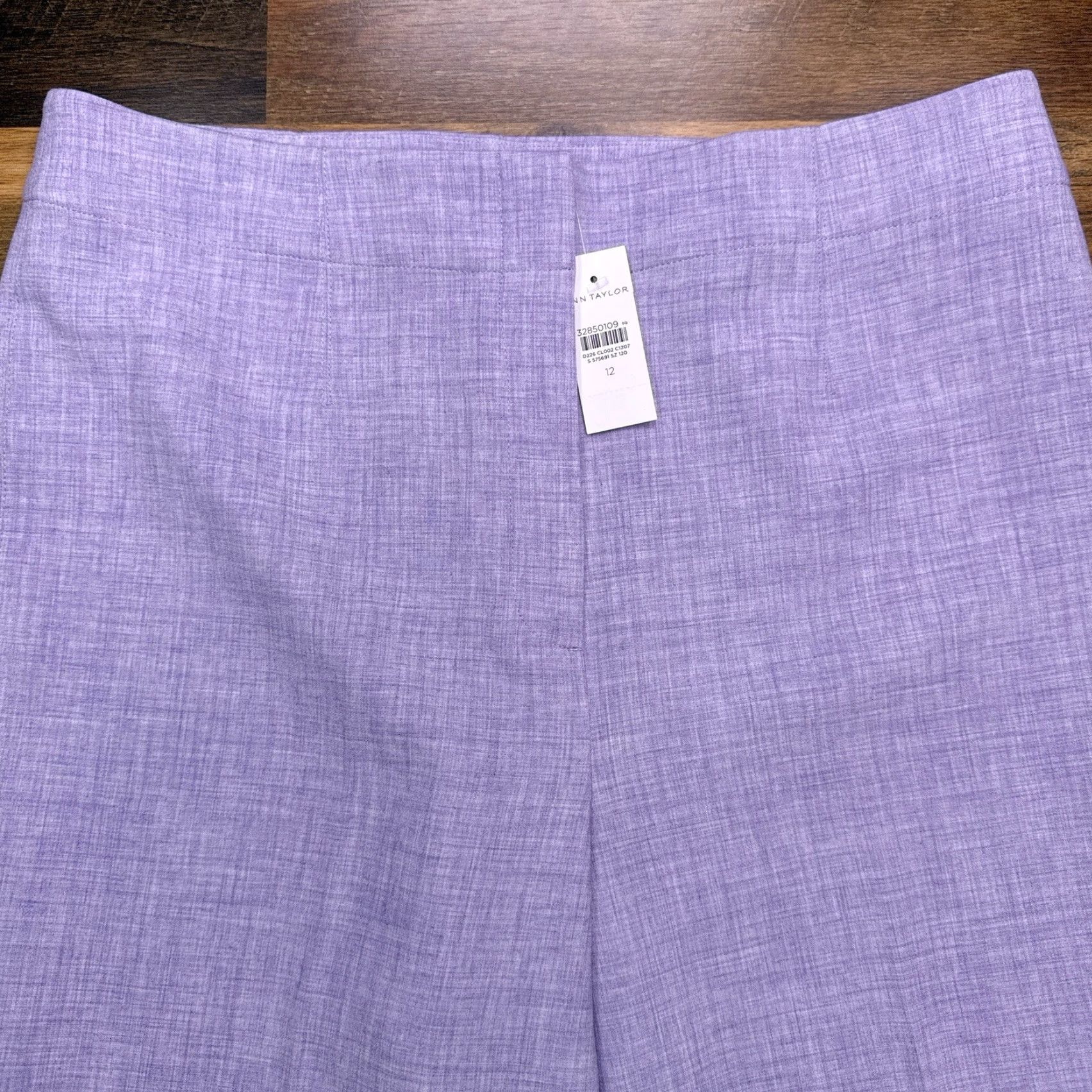 Ann Taylor VINTAGE not applicable; Actually: Ann Taylor High Rise Ankle Pants Womens 12 Violet Stretch New Size 34" / US 12 / IT 48 - 3 Thumbnail