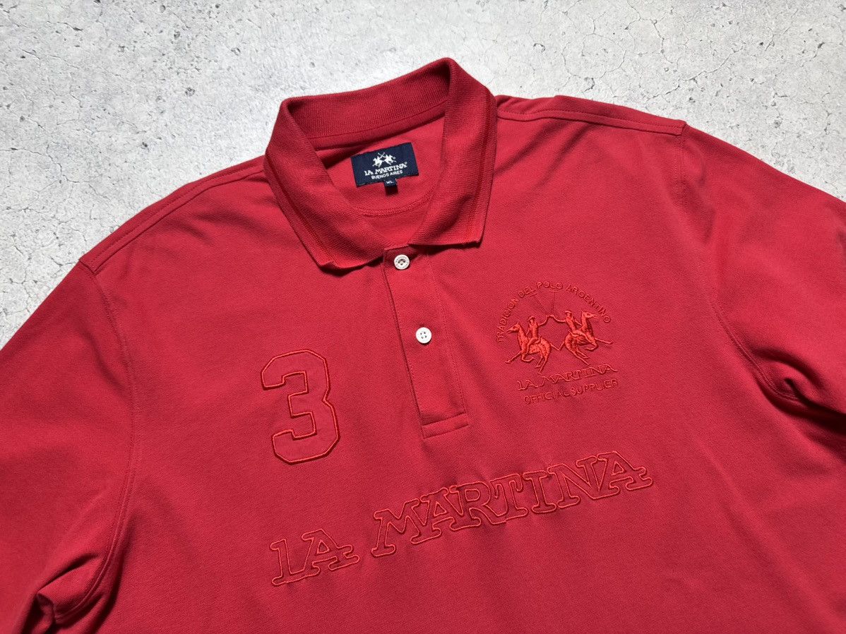 La Martina La Martina #3 Big Logo Polo Shirt Luxury Red Size XL Size US XL / EU 56 / 4 - 4 Thumbnail