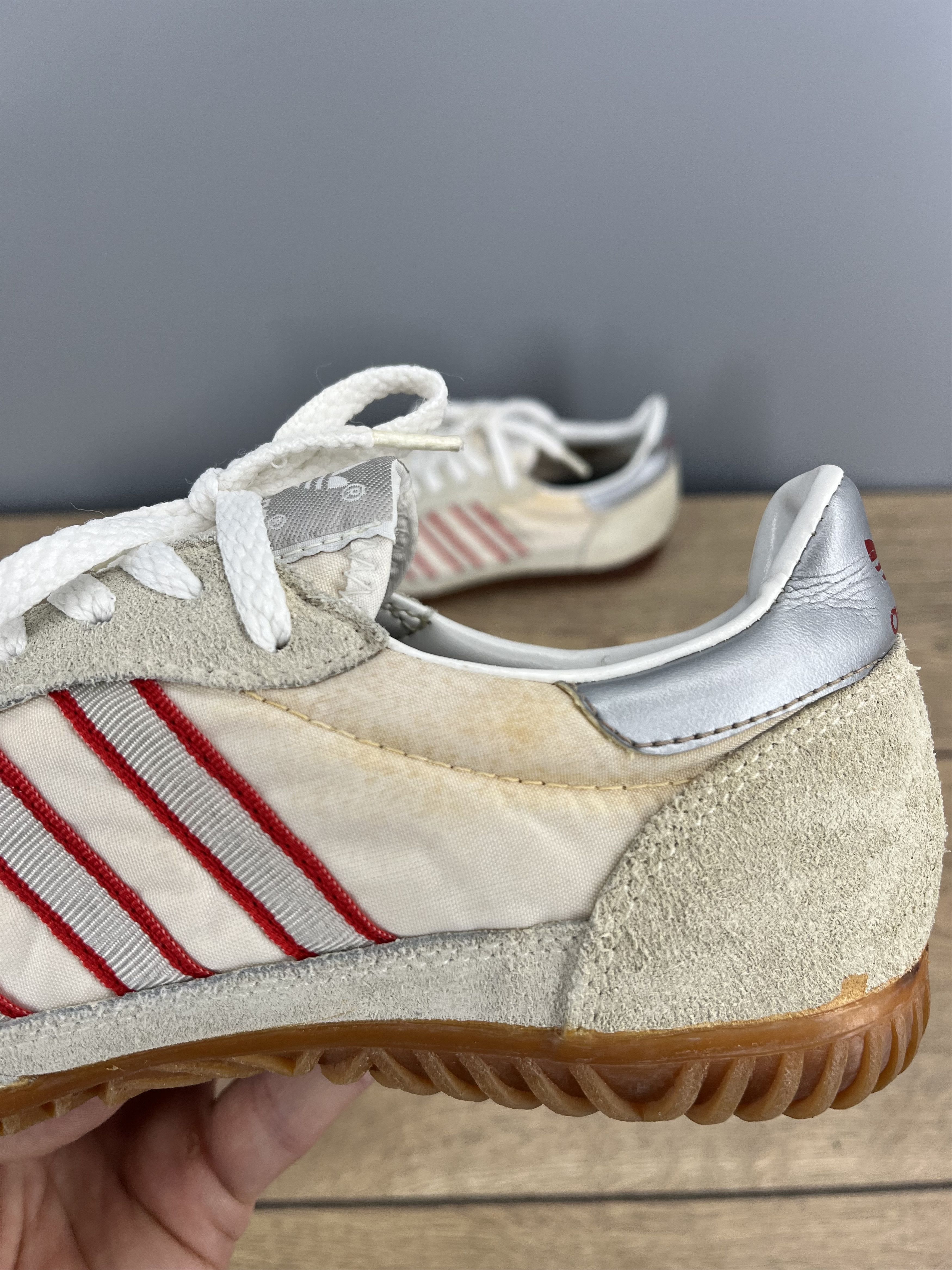 Adidas adidas Indoor Super II Vintage Suede Sneakers Cream Red Size US 7 / IT 37 - 13 Thumbnail