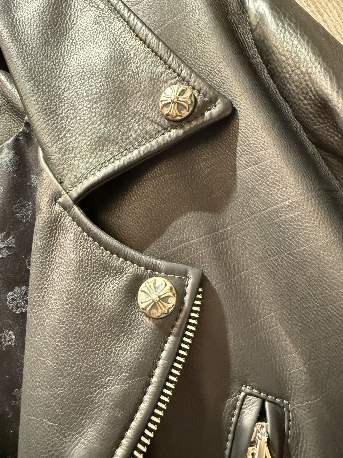 Chrome Hearts Chrome Hearts Black Leather Jacket Size US L / EU 52-54 / 3 - 6 Thumbnail