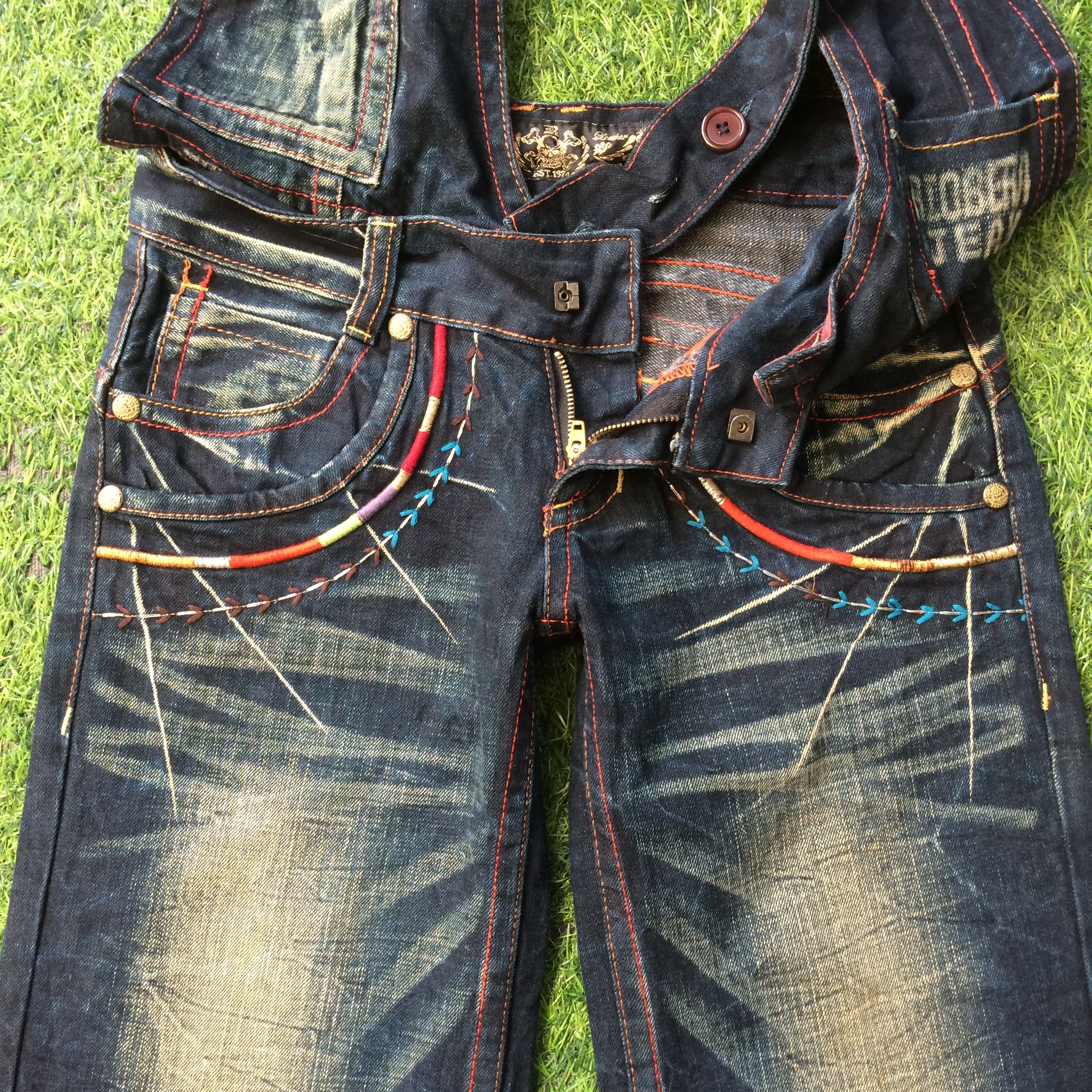 Japanese Brand Japanese Bib Jeans Bootcut Wide Leg Overalls Jeans #D-567 Size 25" / US 0 / IT 36 - 2 Thumbnail