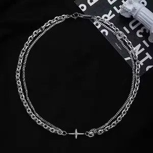 Other Punk Double Layer Cross Chain Necklace Size ONE SIZE - 1 Thumbnail