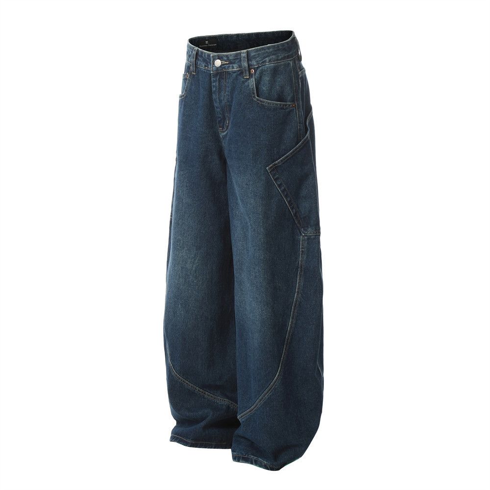 Japanese Brand × Jean Men's high street loose washed wide-leg work jeans Size US 32 / EU 48 - 2 Thumbnail
