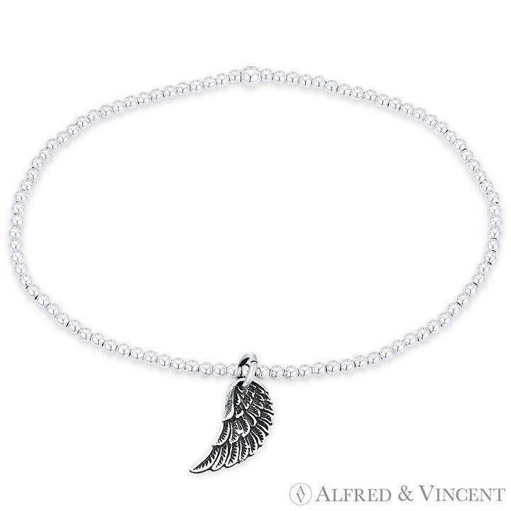 Other Angel's Wing Charm & Polished Ball Bead Stretch Bracelet Size ONE SIZE - 1 Preview