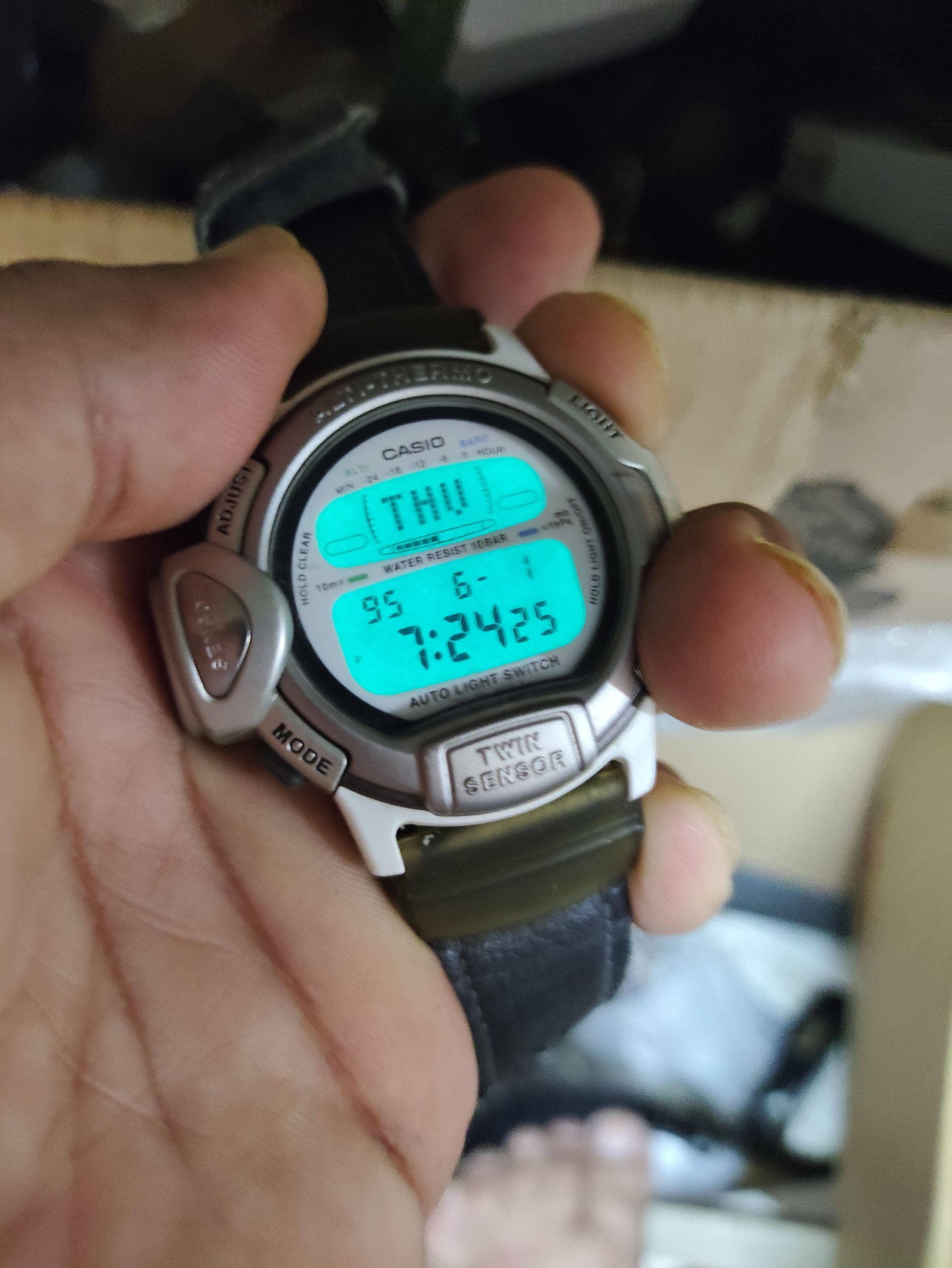 Casio Protrek PRT-700 Twin Sensor Men's Watch Silver Used