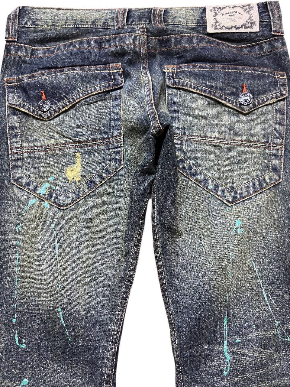 If Six Was Nine Vintage Root Three Style Flare CurveLeg Paint Splatter Denim Size US 32 / EU 48 - 7 Thumbnail