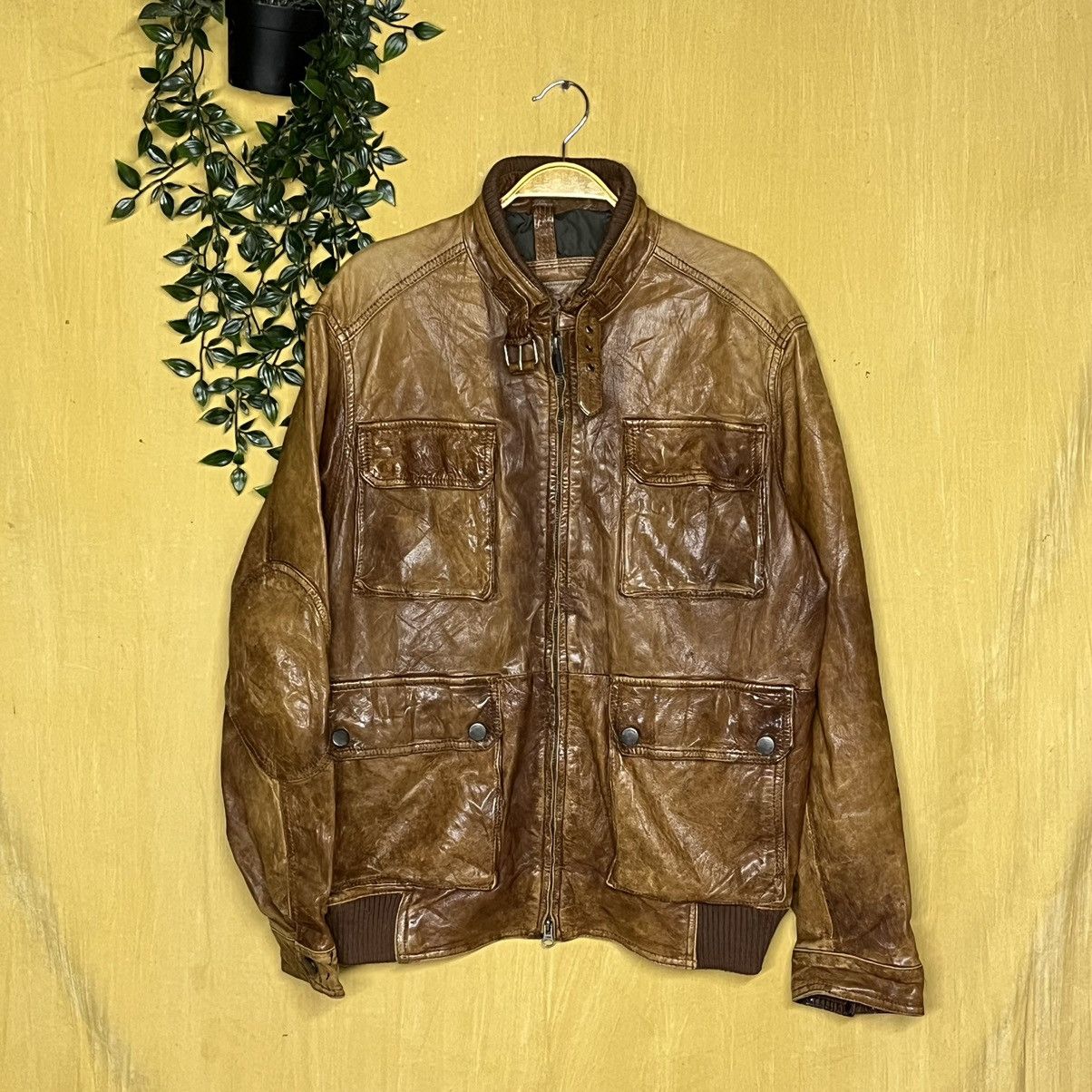 Massimo Dutti Massimo Dutti Brown motorcycle Leather Jacket Size US M / EU 48-50 / 2 - 1 Thumbnail