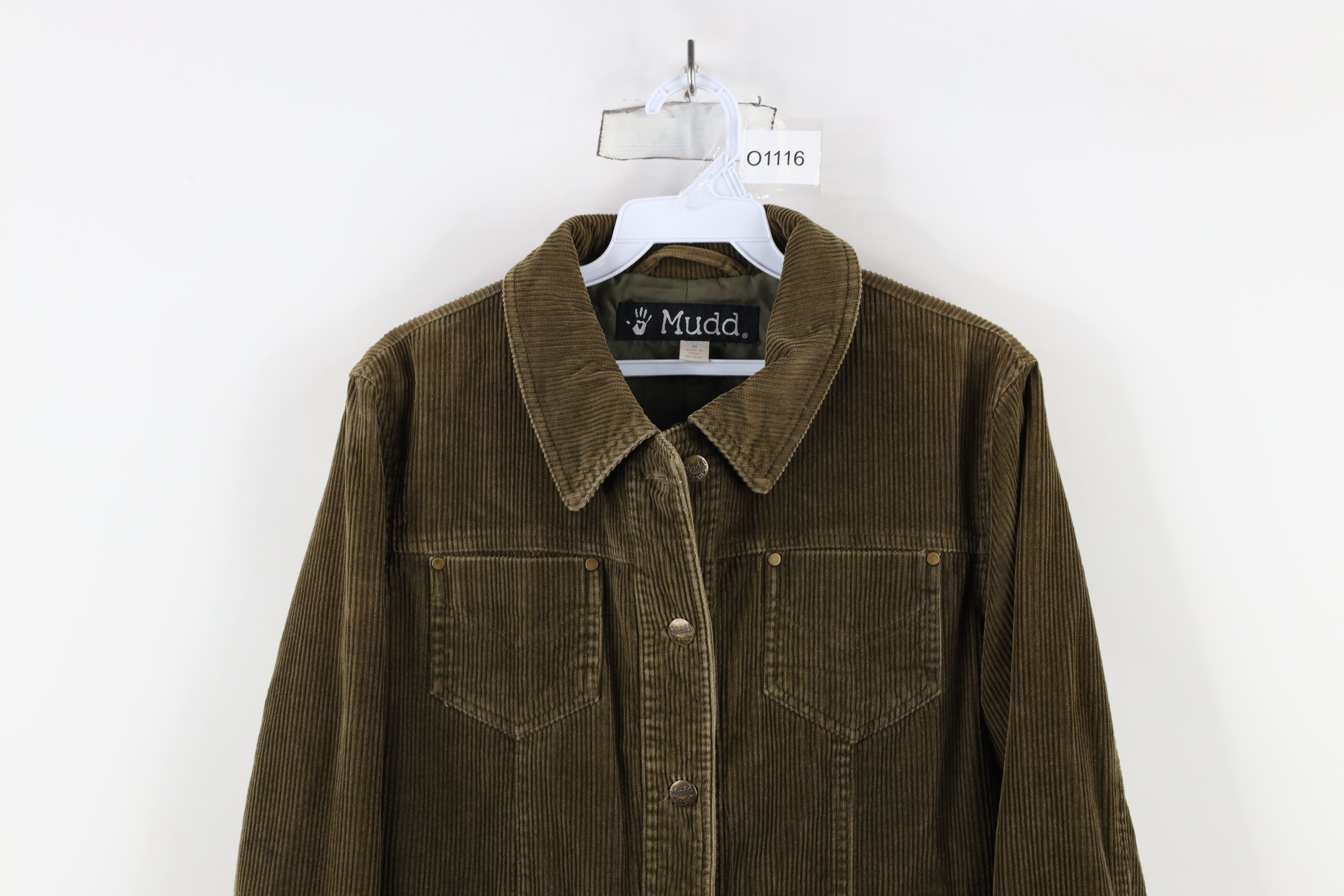 Vintage Vintage 90s Y2K MUDD Babydoll Corduroy Button Jacket Green Size M / US 6-8 / IT 42-44 - 2 Thumbnail