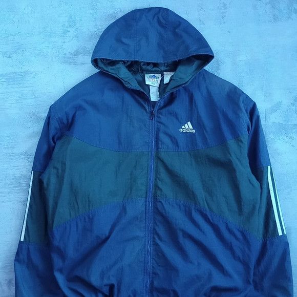 image of Vintage 90's Adidas Blue/green Essential Winter Jacket in Blue Green, Men's (Size XL)