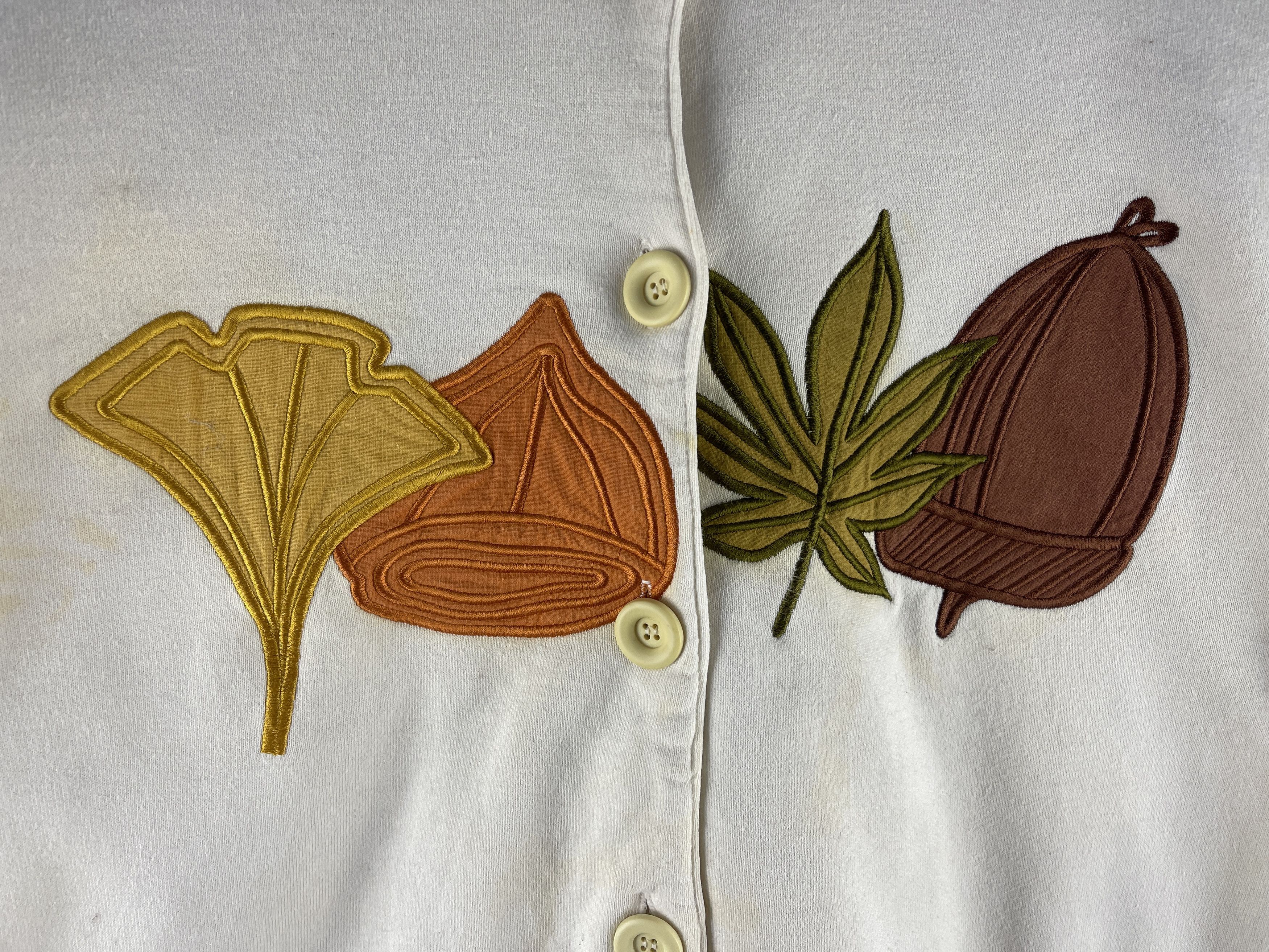 Issey Miyake Issey Miyake Leaf and Acorn Knitted Cardigan Size S / US 4 / IT 40 - 8 Thumbnail