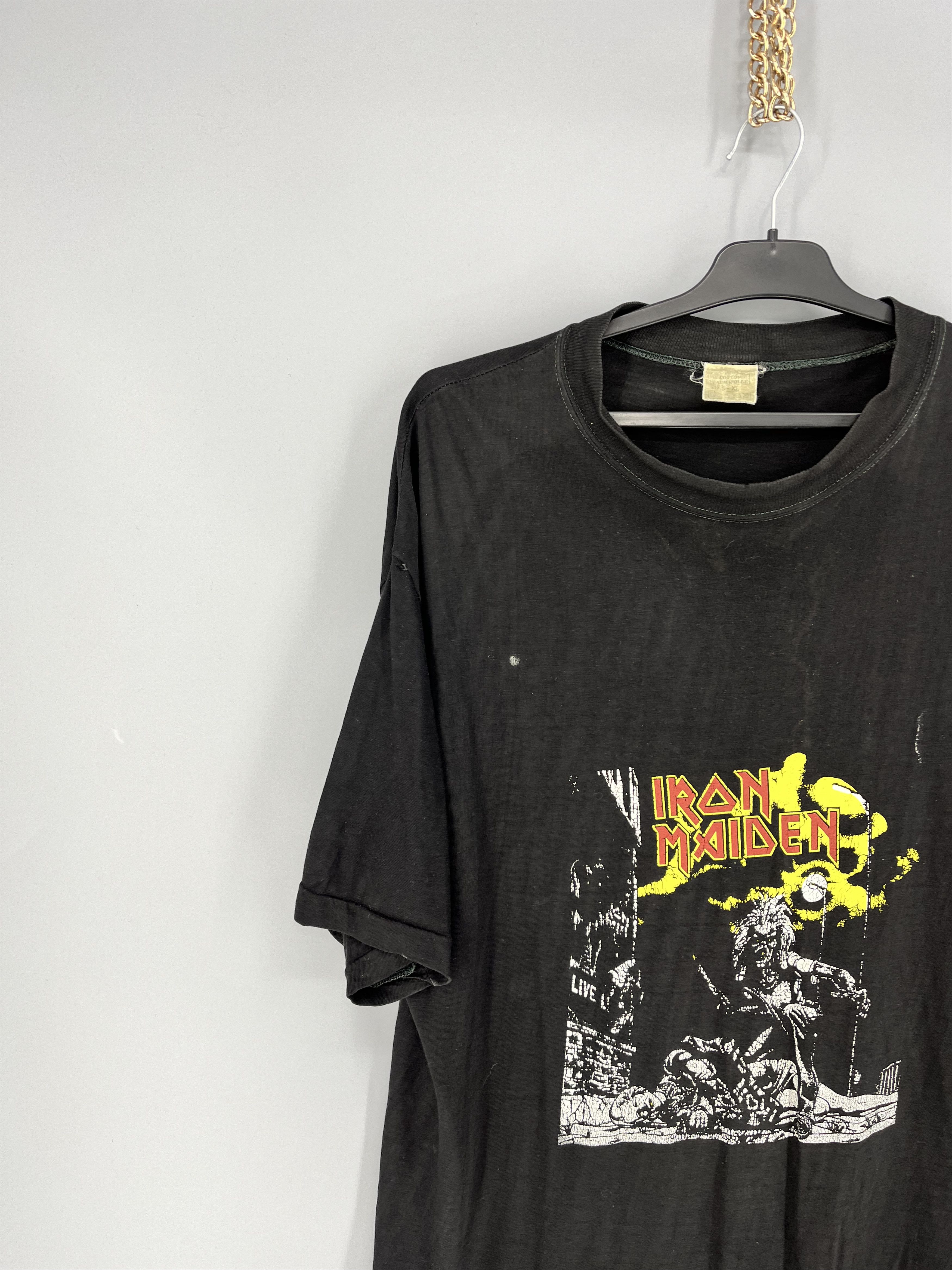 Iron Maiden Vintage 80s Very Rare Iron Maiden Sanctuary Is The Second Size US XL / EU 56 / 4 - 4 Thumbnail