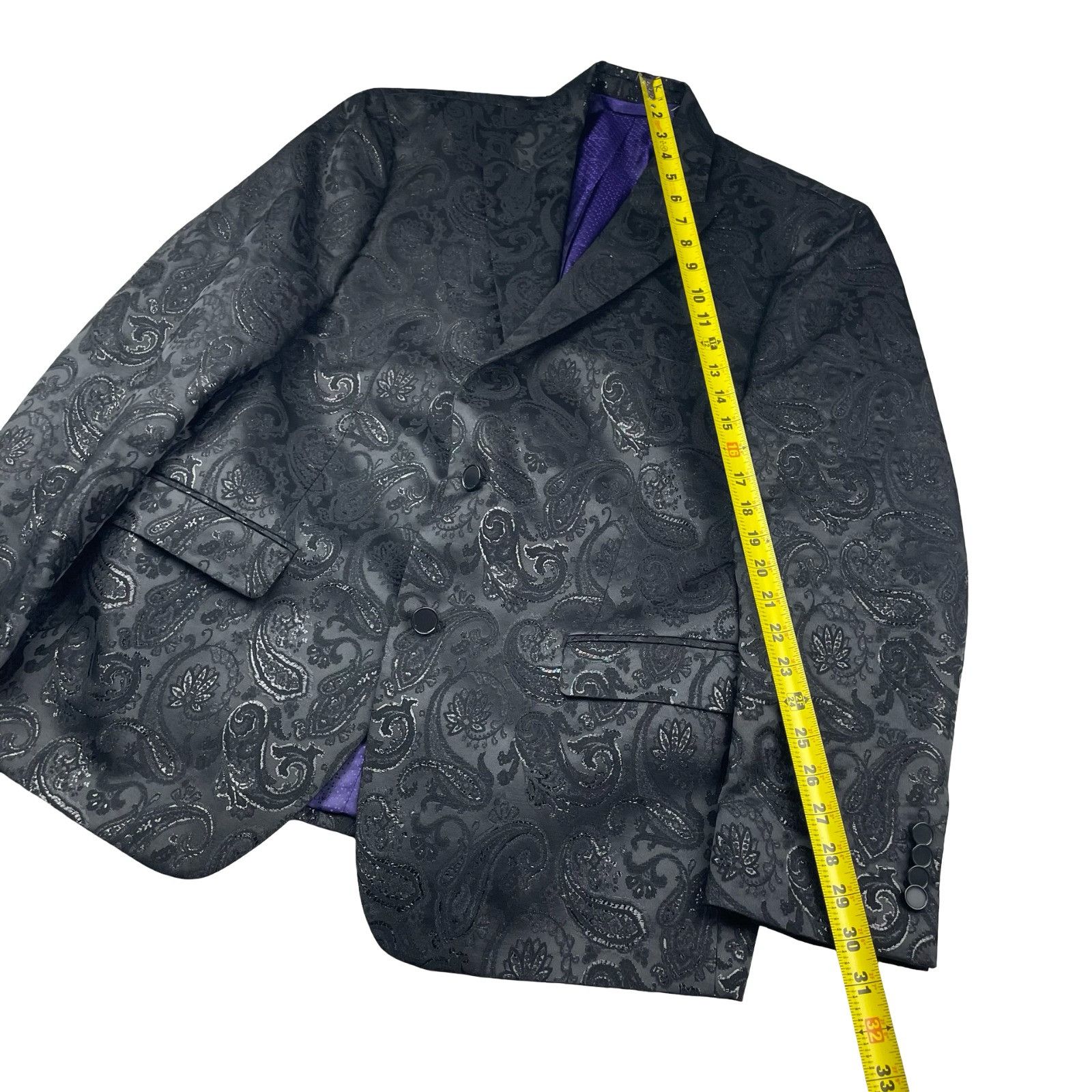 Robert Graham NEW Robert Graham Men's Metallic 2-Button Blazer Black Paisl Size 42R - 10 Thumbnail