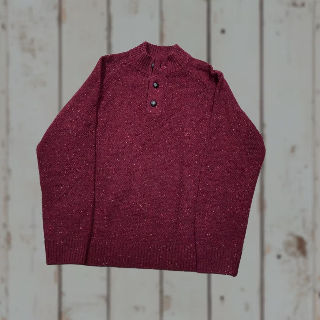 Vintage Untuckit Mens 1XL Pullover Sweater Lambswool Wool Nylon Speckled Red, Men's
