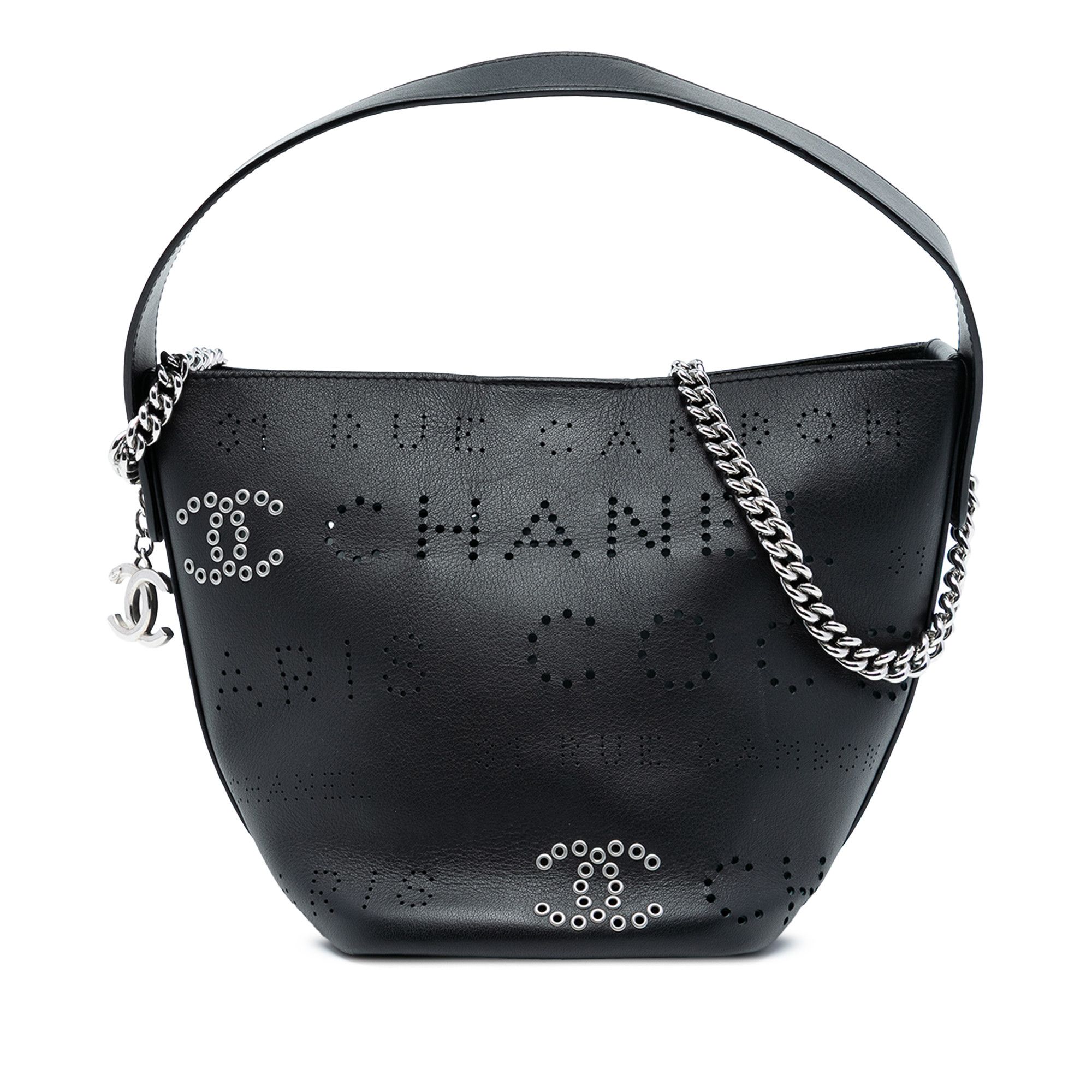 Chanel Chanel Small Perforated Calfskin Logo Eyelet Bucket Bag Size ONE SIZE - 1 Thumbnail