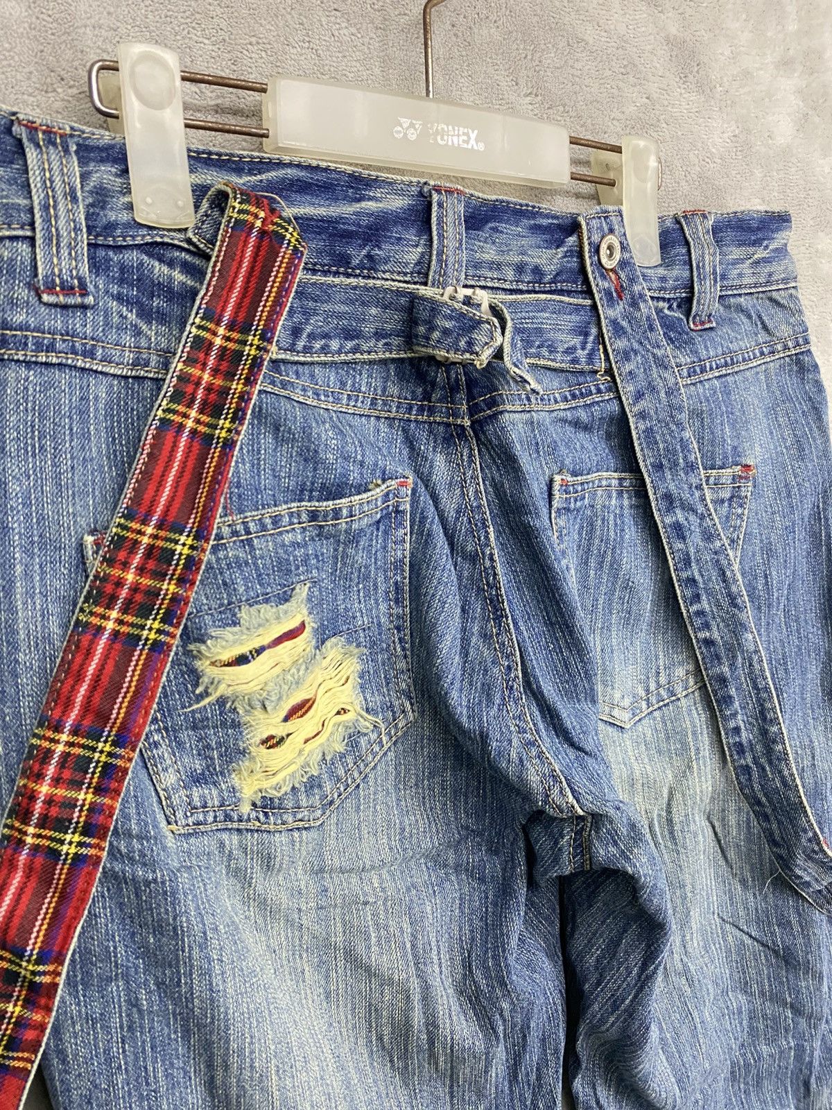If Six Was Nine VINTAGE CLEF DE SOL DENIM PATCHWORK SUSPENDED BELT PUNK Size US 32 / EU 48 - 9 Thumbnail