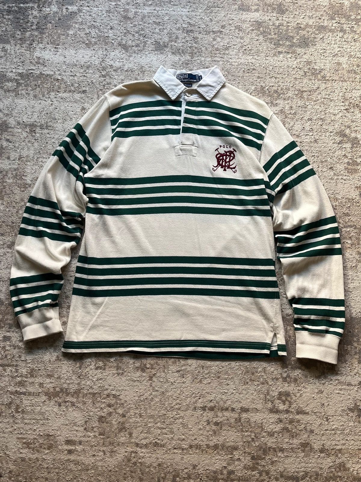 Polo Ralph Lauren Polo Ralph Lauren Scribble Rugby Stripped 1990s Size US M / EU 48-50 / 2 - 13 Thumbnail