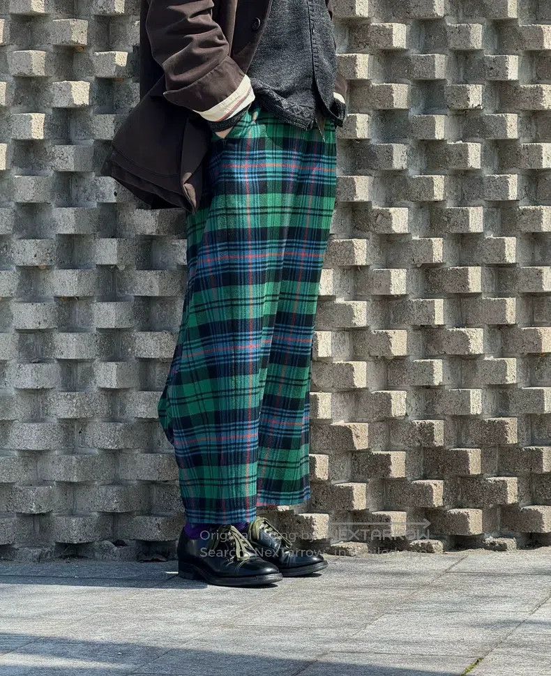 Comme des Garcons Comme Des Garcons Green checkered wool skirt pants Size 23" - 8 Thumbnail