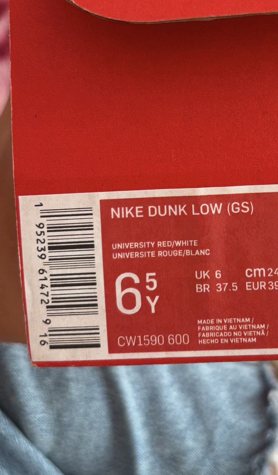 Nike university red / white dunks Size US 6.5 / EU 39-40 - 6 Thumbnail