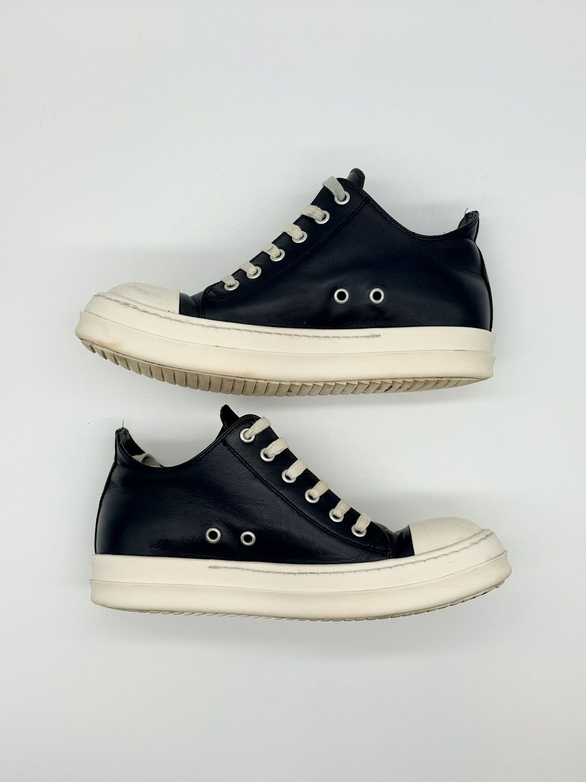 Rick Owens Size 7 - Rick Owens Ramones Low Black Mainline Leather Women Size US 7 / EU 40 - 3 Thumbnail