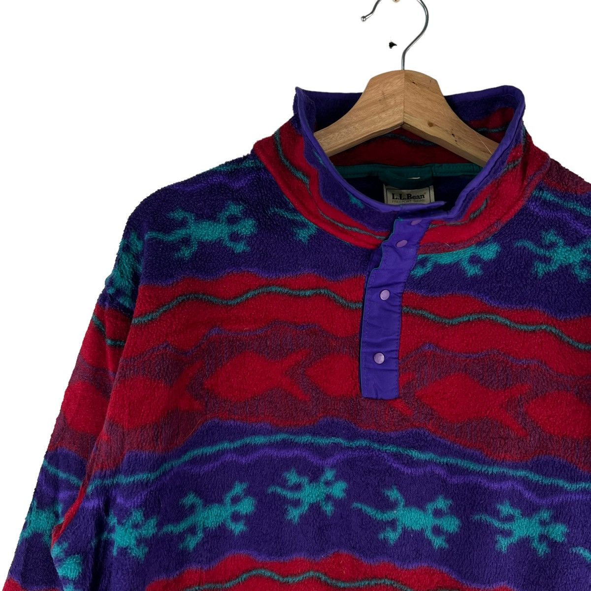 Japanese Brand 🔥FOR KIDS XXL VINTAGE L.L.BEAN FLEECE JACKET NAVAJO Size US XL / EU 56 / 4 - 6 Thumbnail