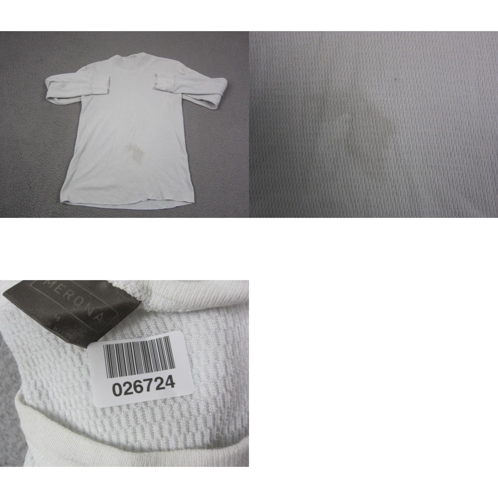 Merona VINTAGE Merona Shirt Mens M Creme Waffle Knit Thermal Long Sleeve Crewneck Size US M / EU 48-50 / 2 - 8 Thumbnail