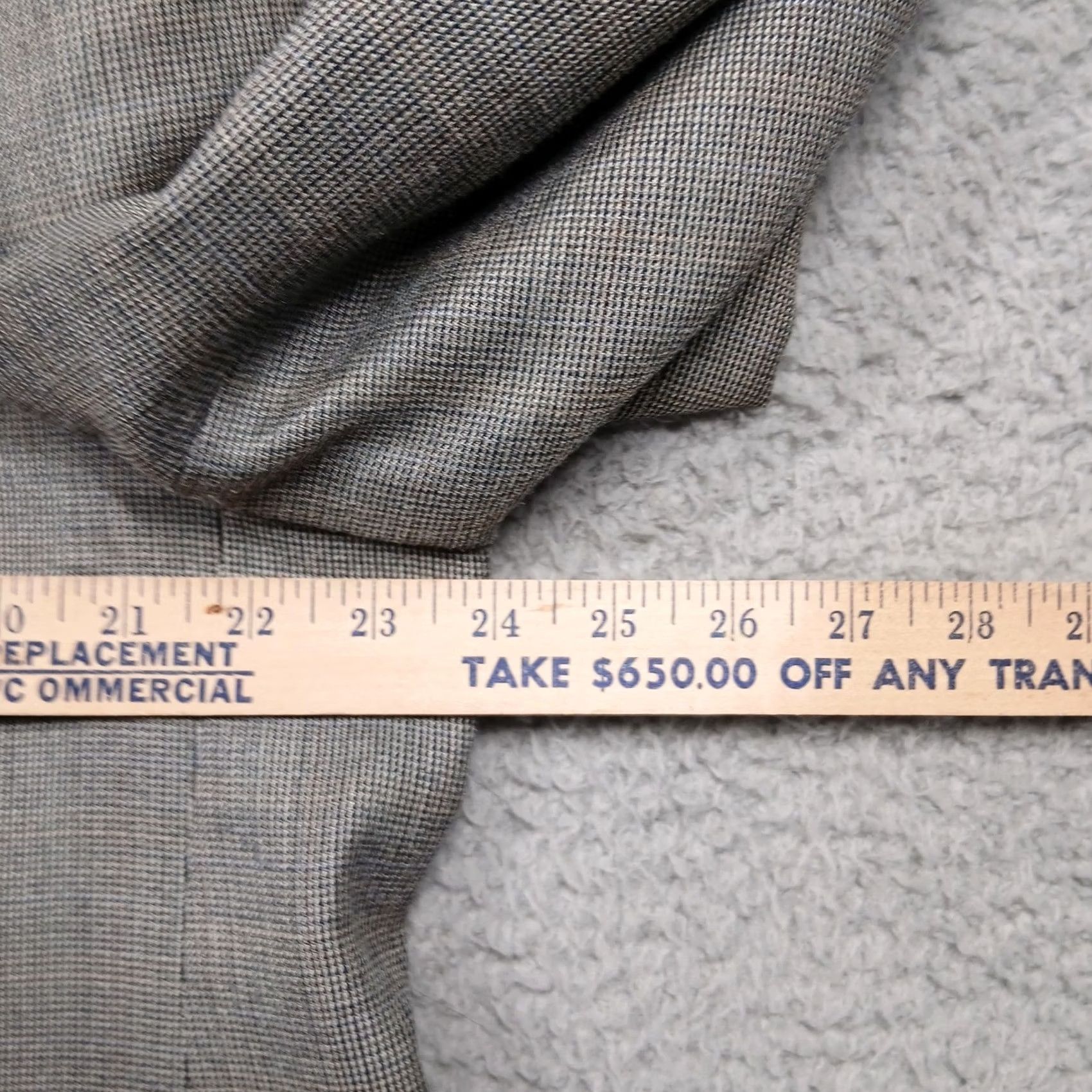 Ralph Lauren Lauren Ralph Lauren Blazer Sport Coat Mens 44S Gray Silk Wool Blend Herringbone Button Notched Lapels Pockets 2-Button Outfit Business Casual Size 44R - 6 Thumbnail